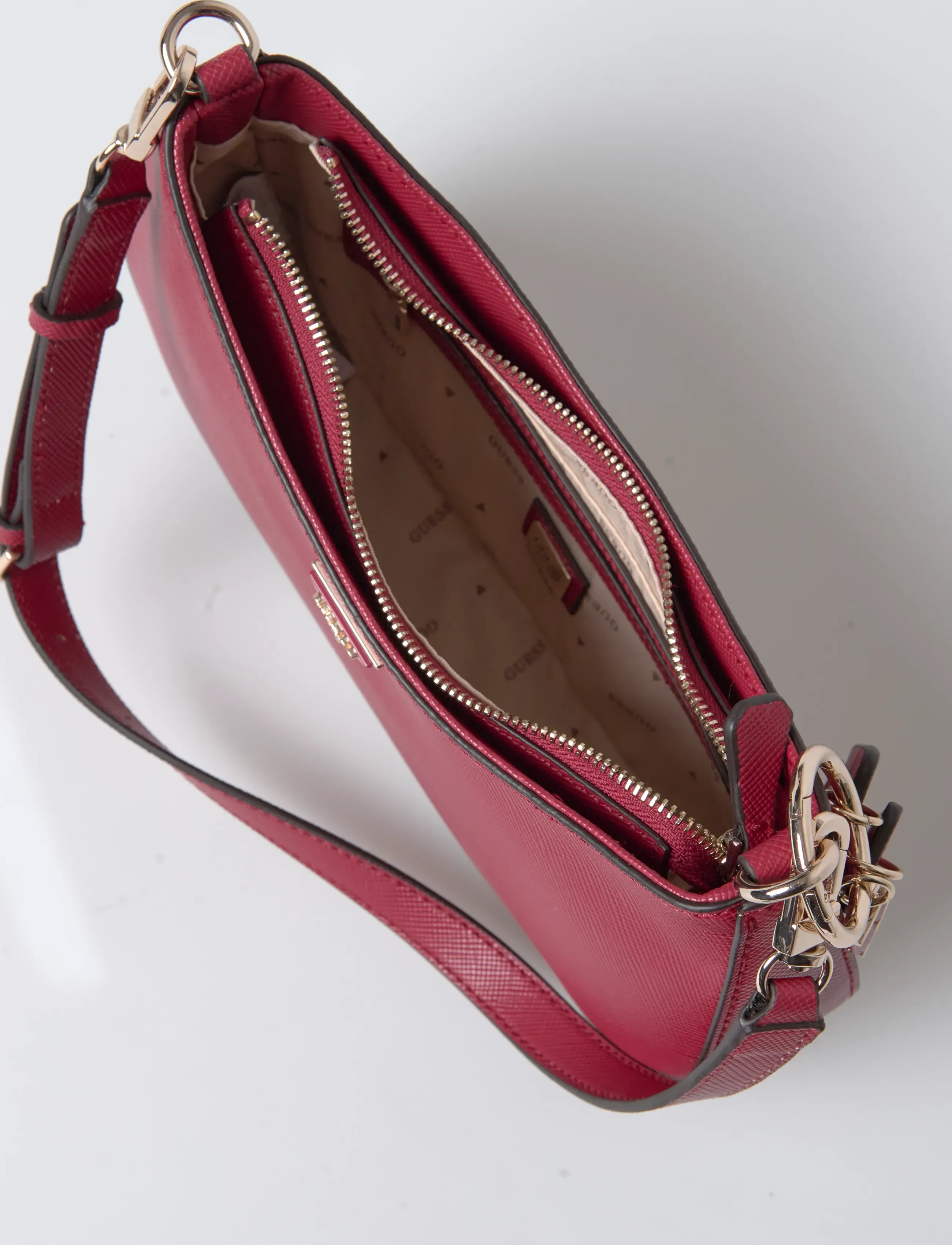 GUESS - NOELLE II TOP ZIP SHOULDER BAG - vardagsstil - garnet - 4
