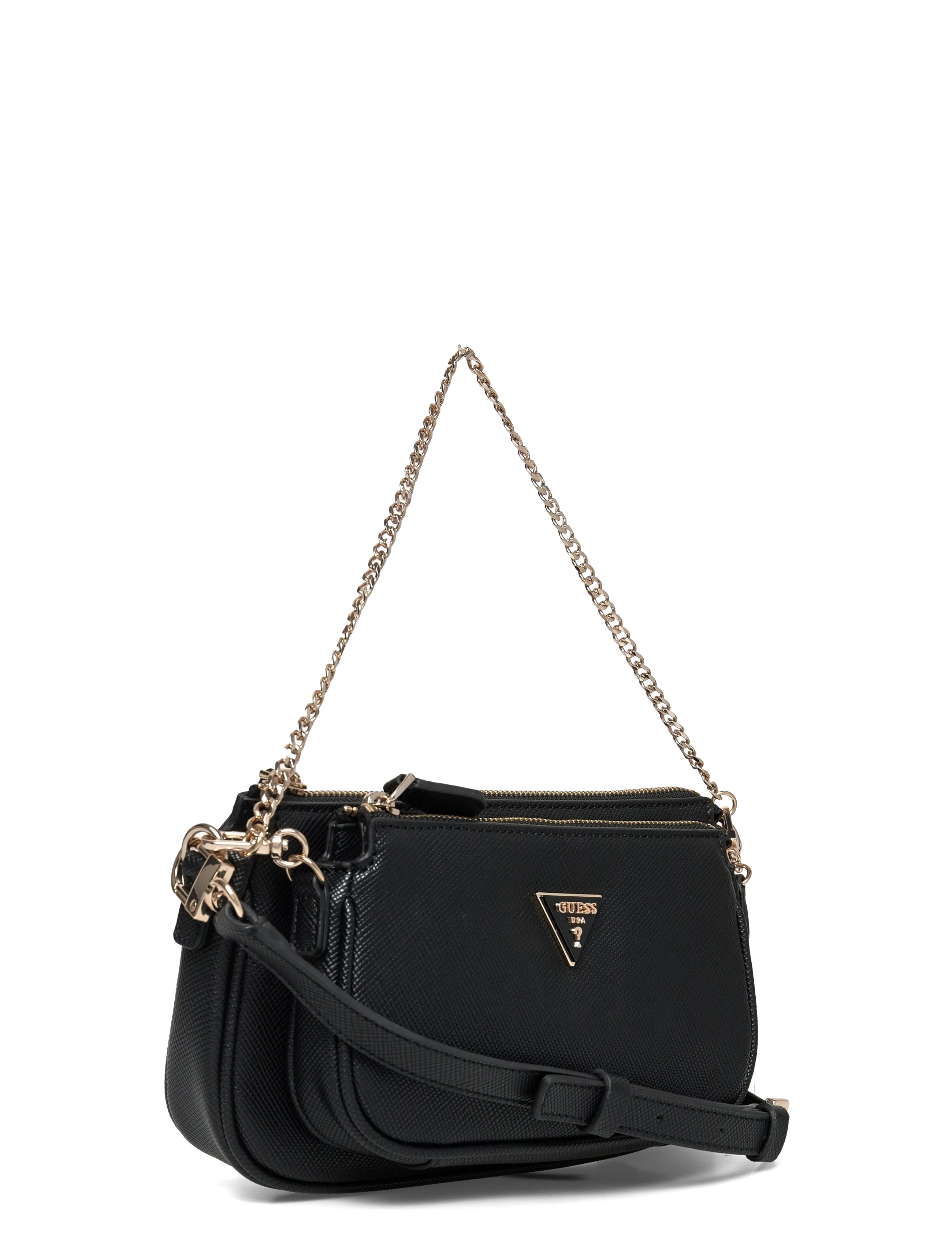 GUESS - NOELLE II DBL POUCH CROSSBODY - alltags-style - black - 2