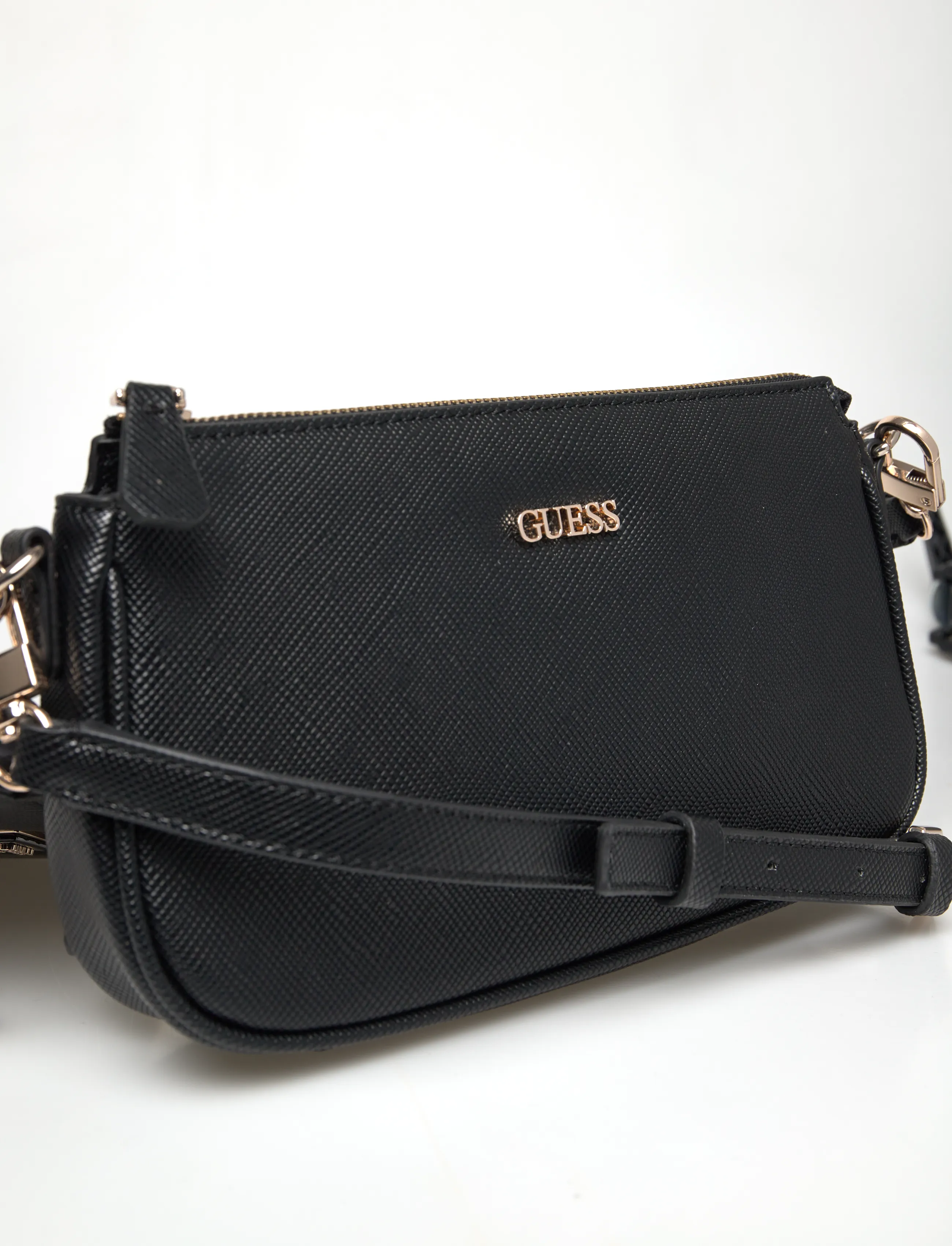 GUESS - NOELLE II DBL POUCH CROSSBODY - alltags-style - black - 3