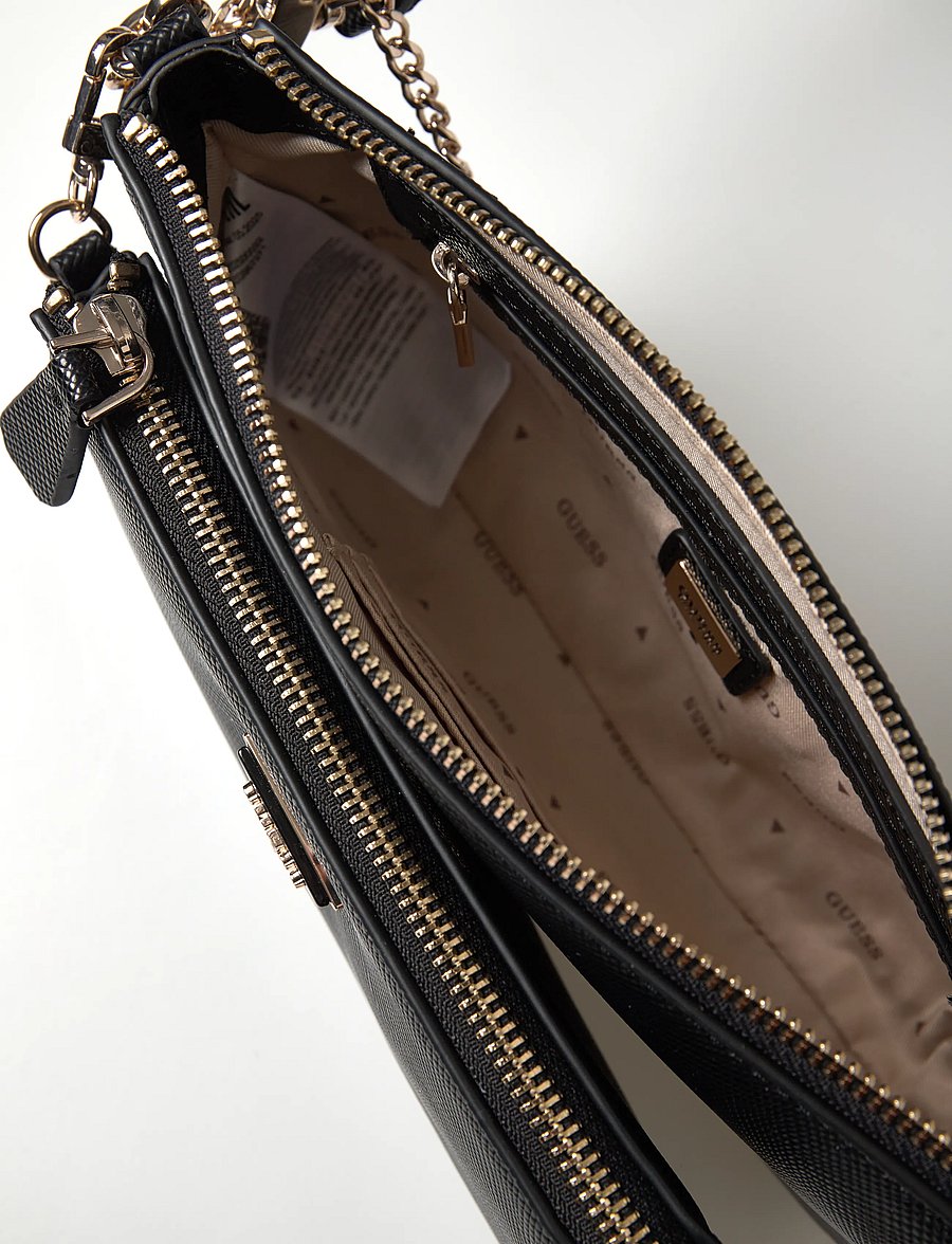 GUESS - NOELLE II DBL POUCH CROSSBODY - hverdags stil - black - 4