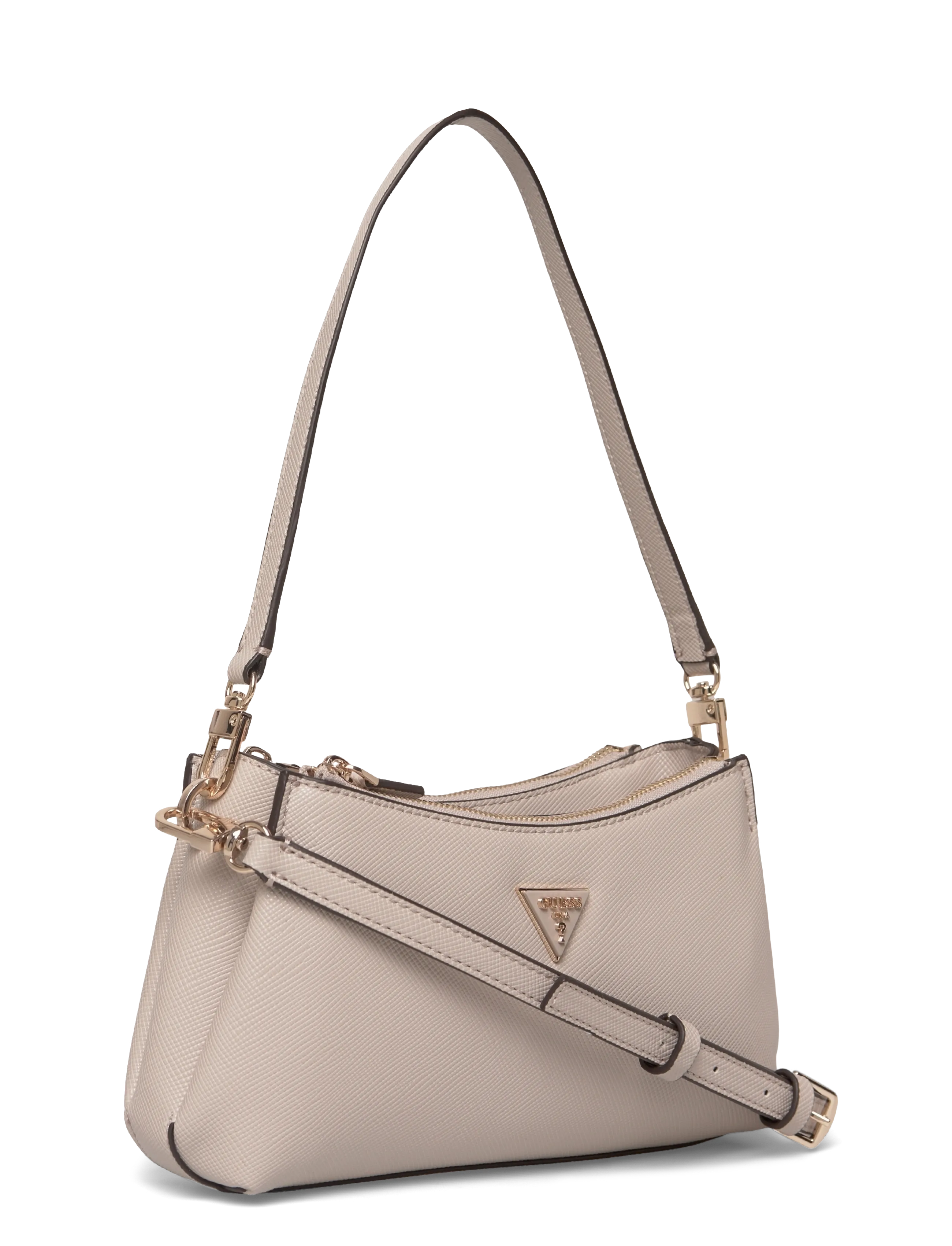 GUESS - NOELLE II 3 COMP SHLDR XBODY - axelremsväskor - taupe - 2
