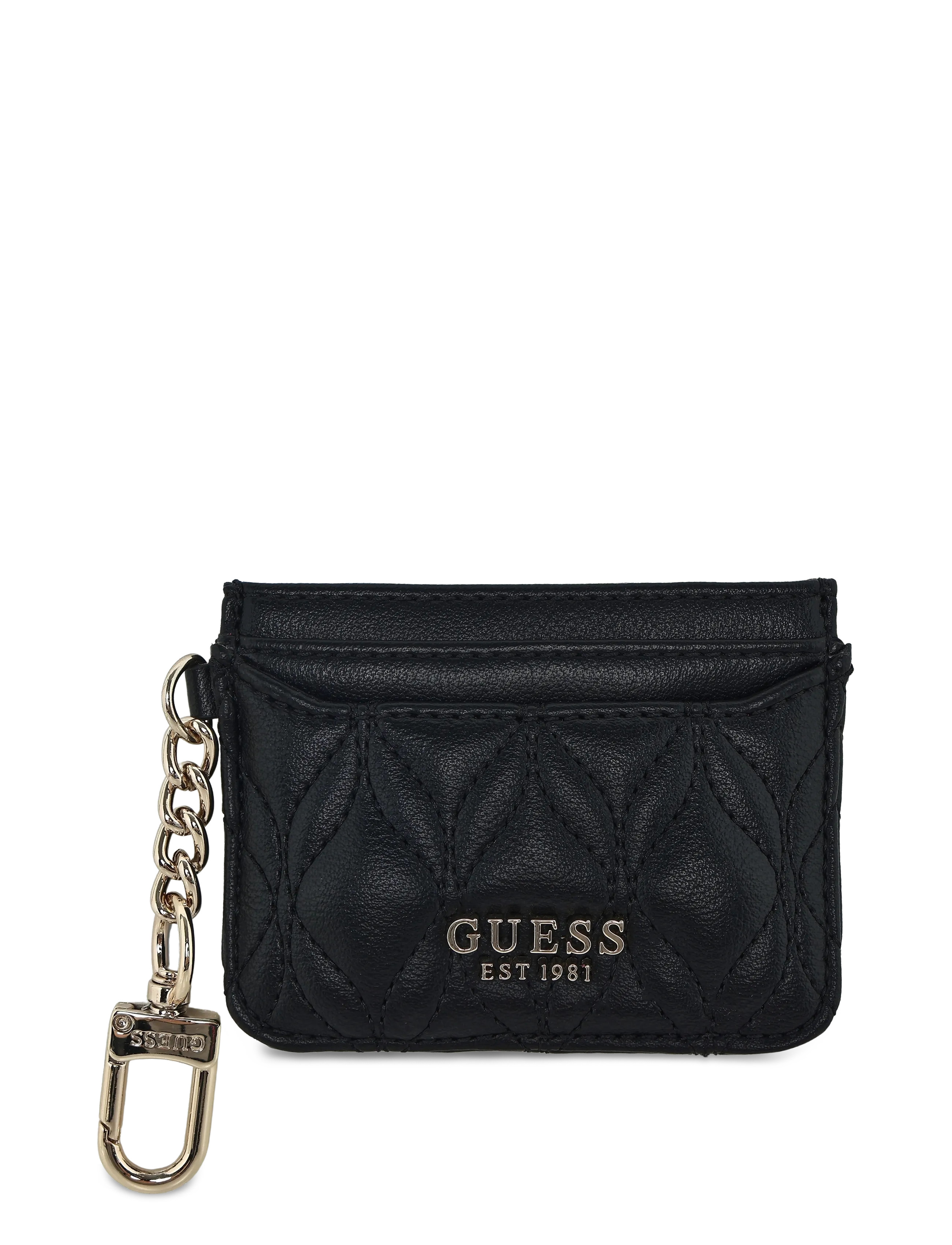 GUESS MAXINE QUILTED CARD CASE -  - BLACK / black