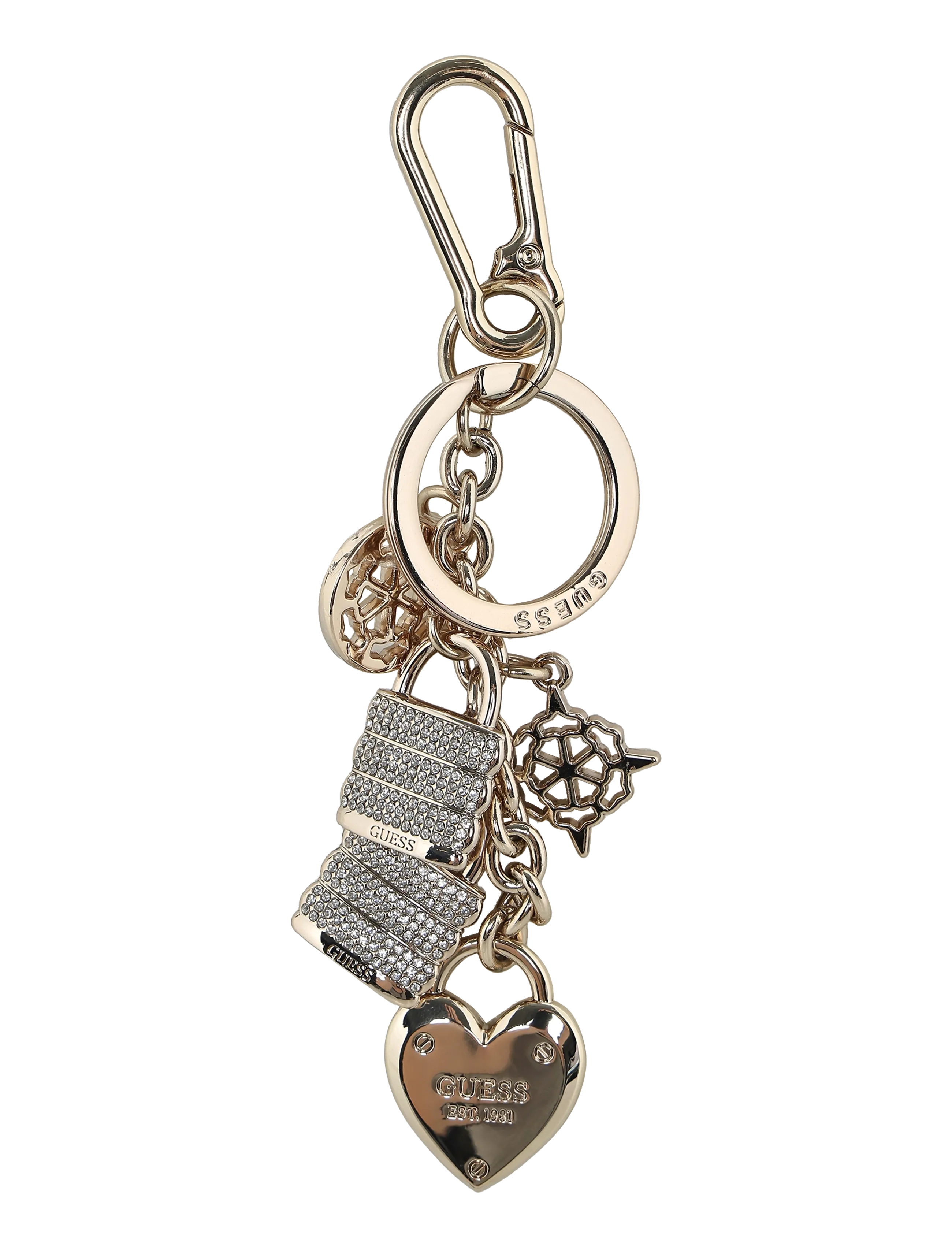 GUESS Keyring, One Size, Accessories, Gold - Key Rings & Bag Charms, Frauen