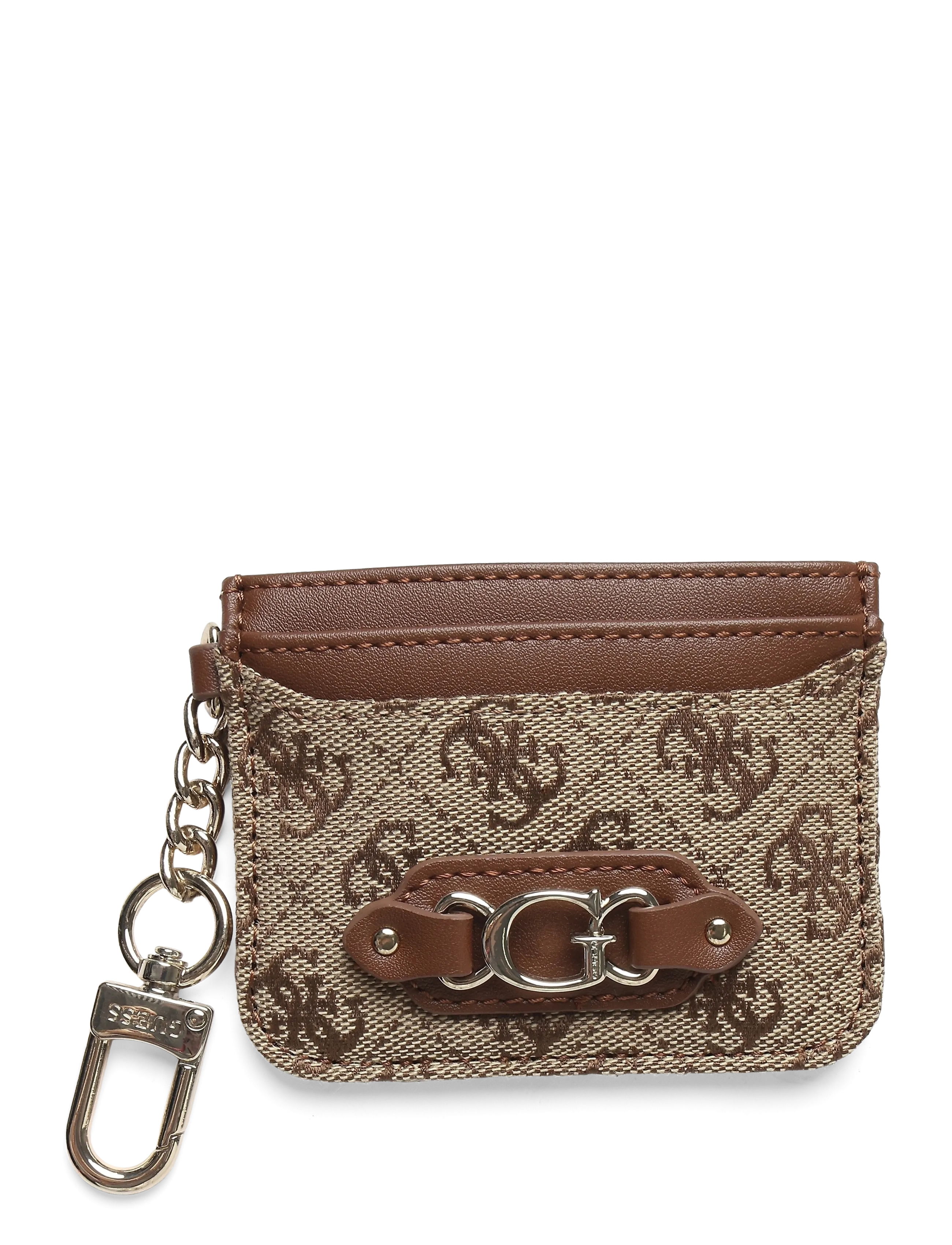GUESS SAMANTHA CARD CASE - Bags - LATTE LOGO/BROWN / brown