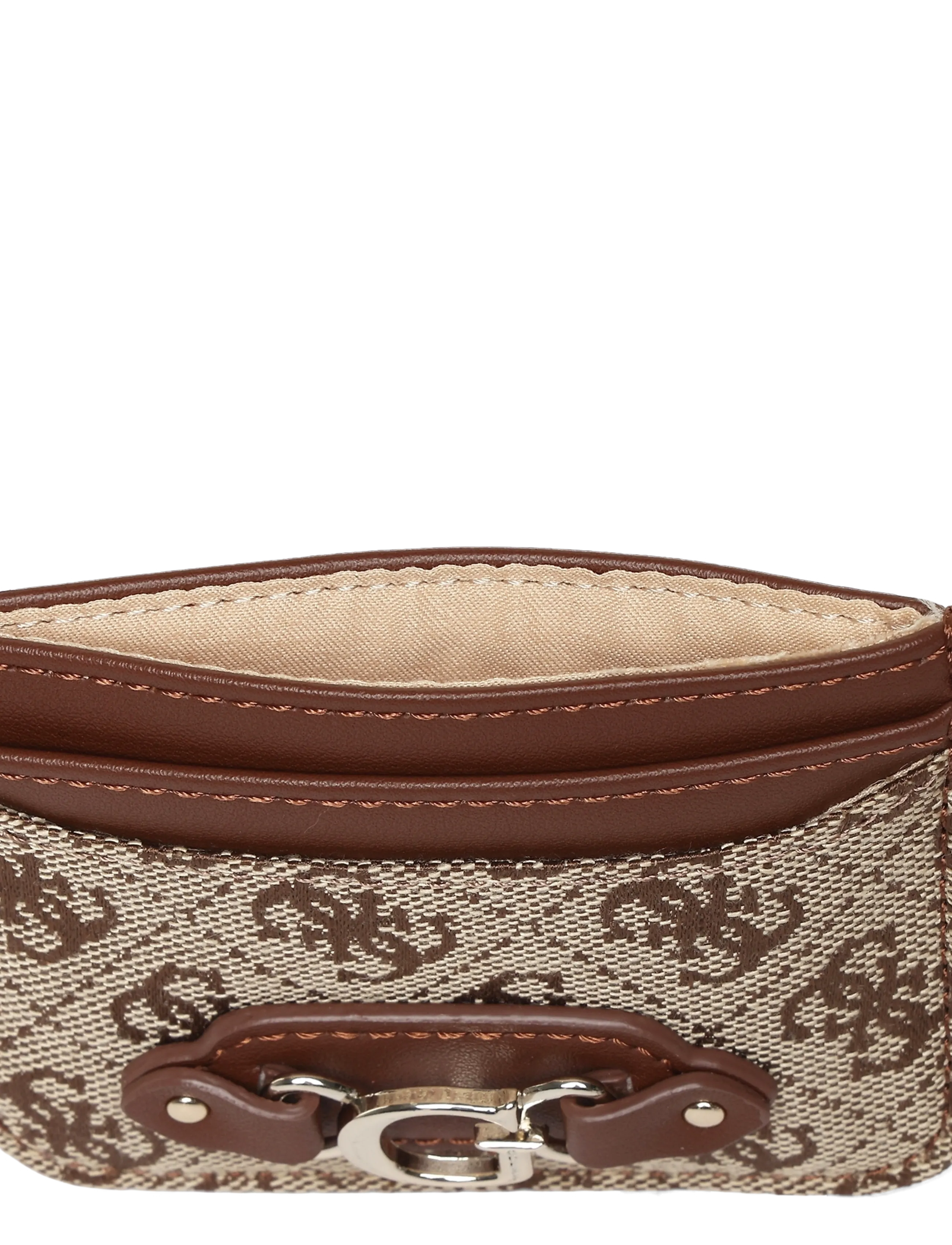 GUESS - SAMANTHA CARD CASE - latte logo/brown - 4