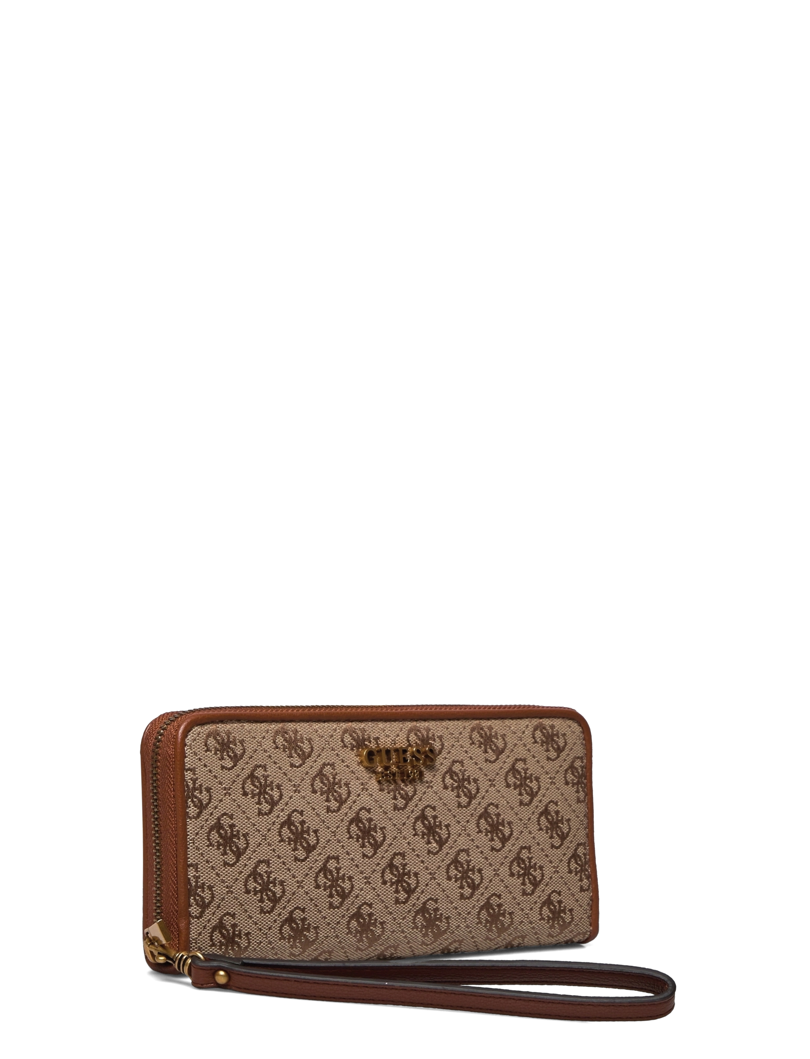 GUESS - AVIANA SLG LARGE ZIP AROUND - latte/cognac - 2