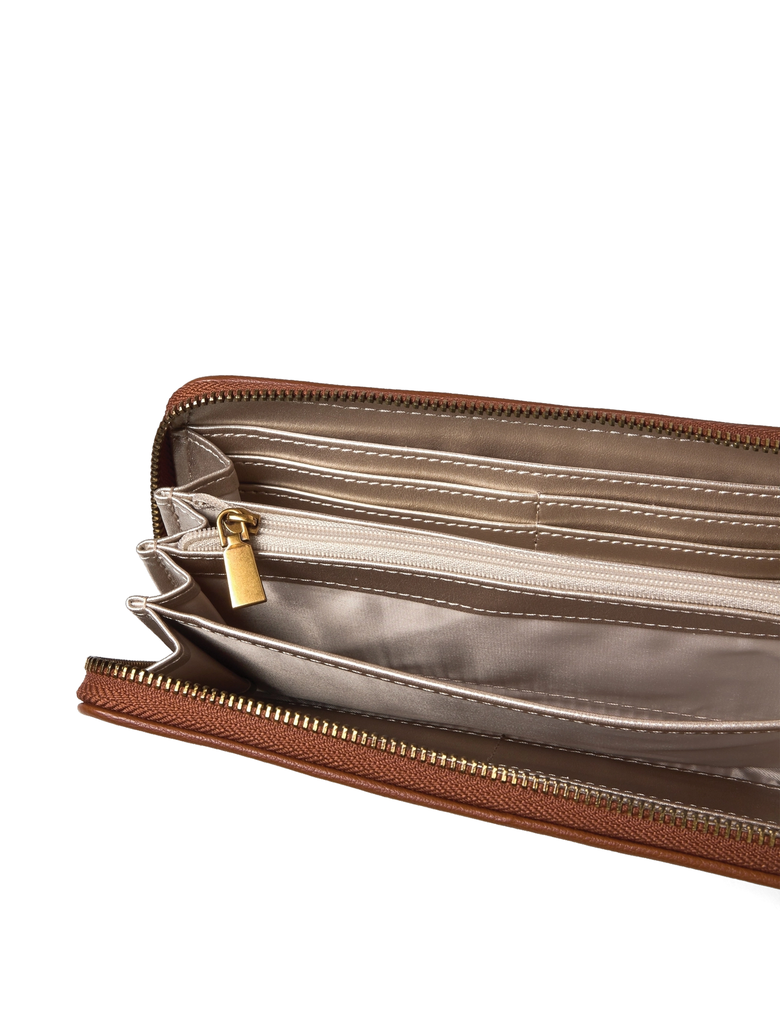 GUESS - AVIANA SLG LARGE ZIP AROUND - latte/cognac - 3