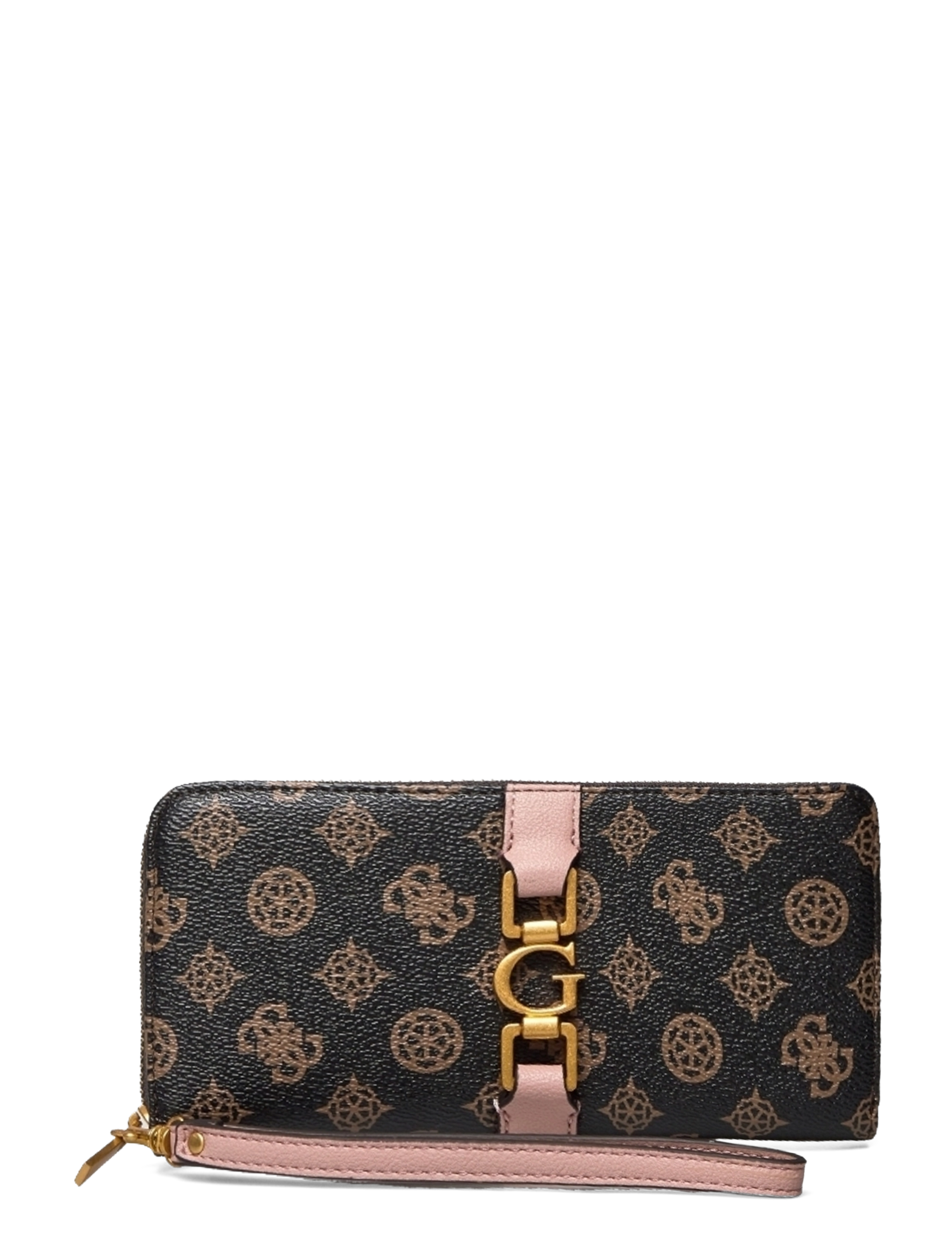 GUESS - BRIANA SLG LARGE ZIP AROUND - mocha logo - 0