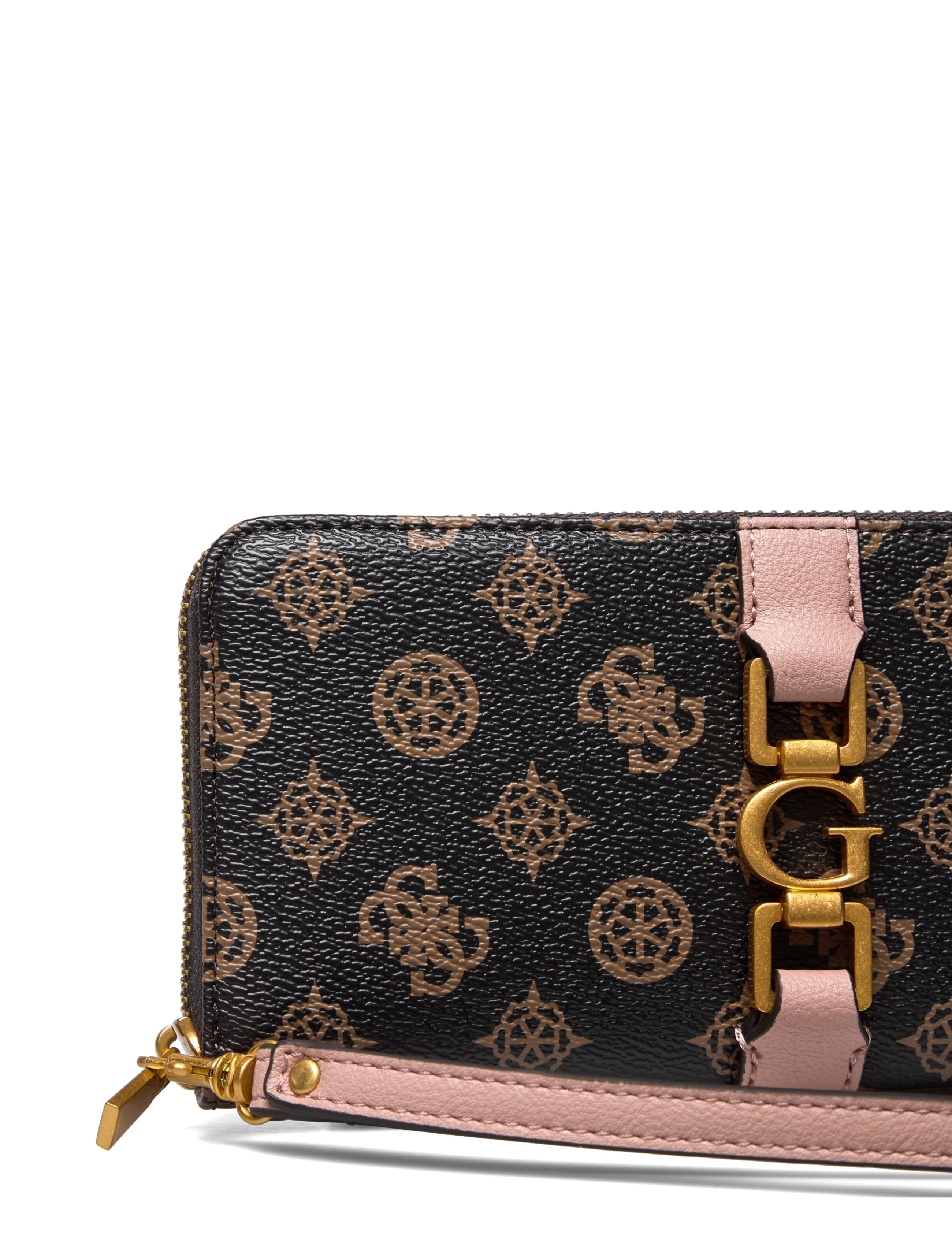 GUESS - BRIANA SLG LARGE ZIP AROUND - mocha logo - 3