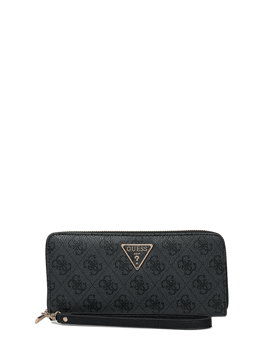 GUESS - LAUREL II SLG LARGE ZIP AROUND - portemonnees - coal logo - 0