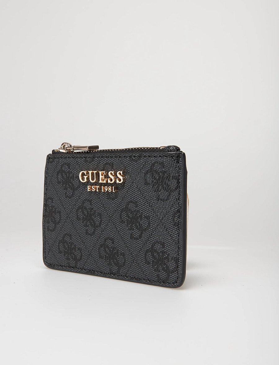 GUESS - LAUREL II SLG CREDIT CARD CASE - kortholdere - coal logo - 3