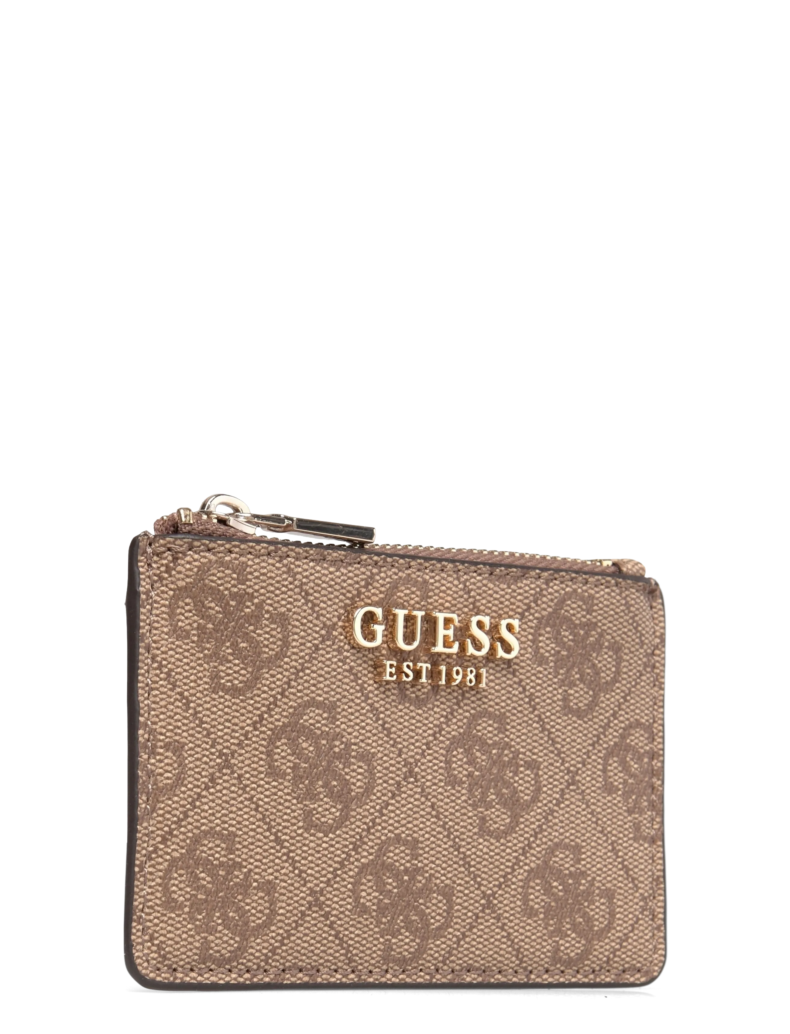 GUESS - LAUREL II SLG CREDIT CARD CASE - kortholdere - latte logo - 2
