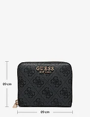 GUESS - LAUREL SLG SMALL ZIP AROUND - zemākās cenas - coal logo - 4