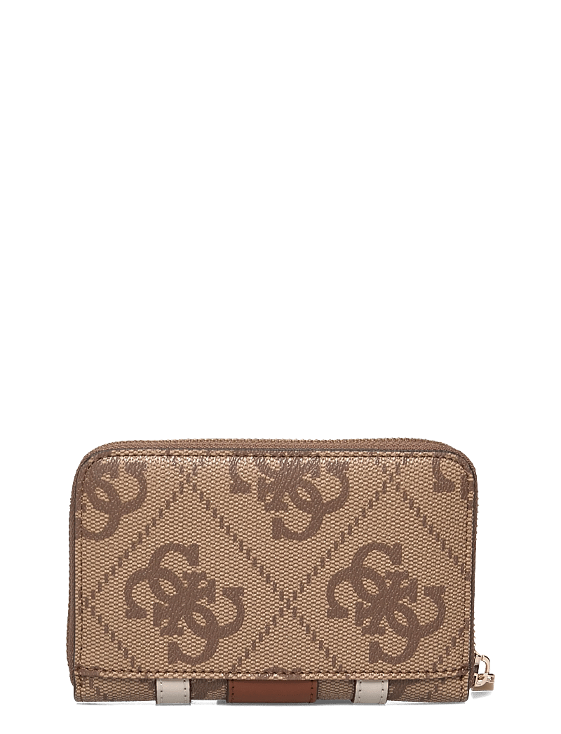 GUESS - ERENIA SLG MEDIUM ZIP AROUND - punge - latte logo - 1