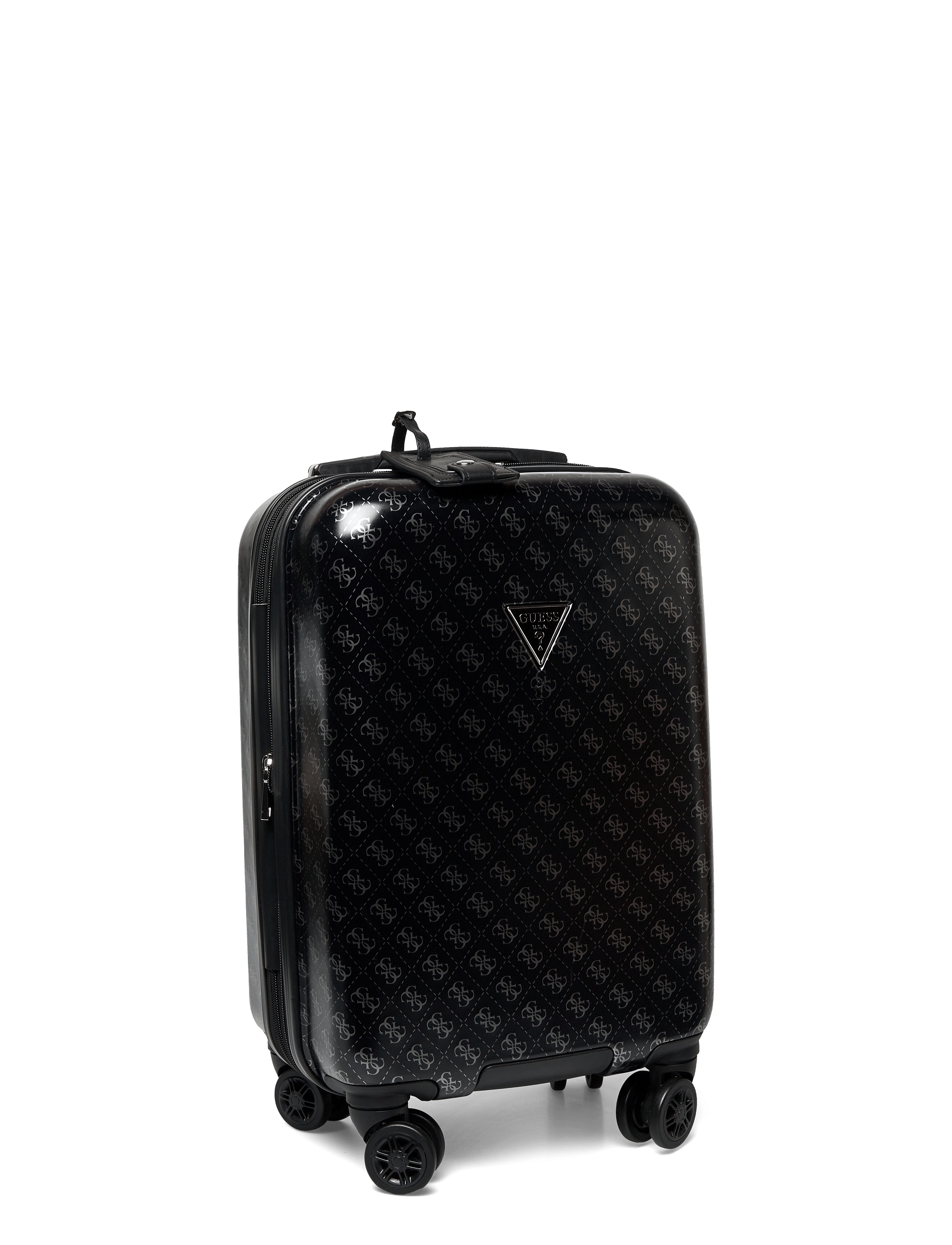 Valise Cabine GUESS Jesco 8 Roues 55 Cm - Polycarbonate, Gris Anthracite, Serrure TSA, 4 Roues Silencieuses