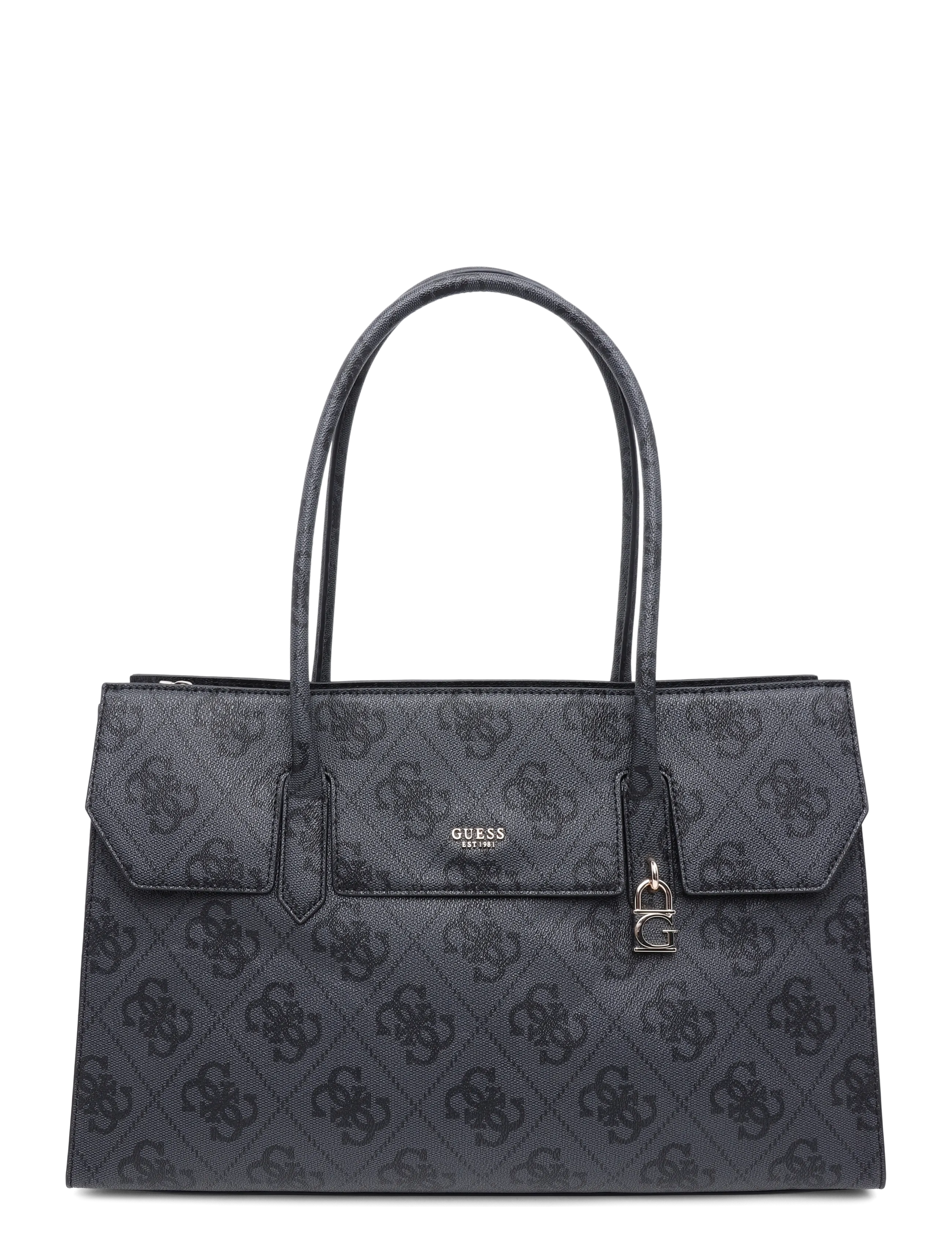 GUESS KIERA TOTE - Väskor - COAL LOGO / grey