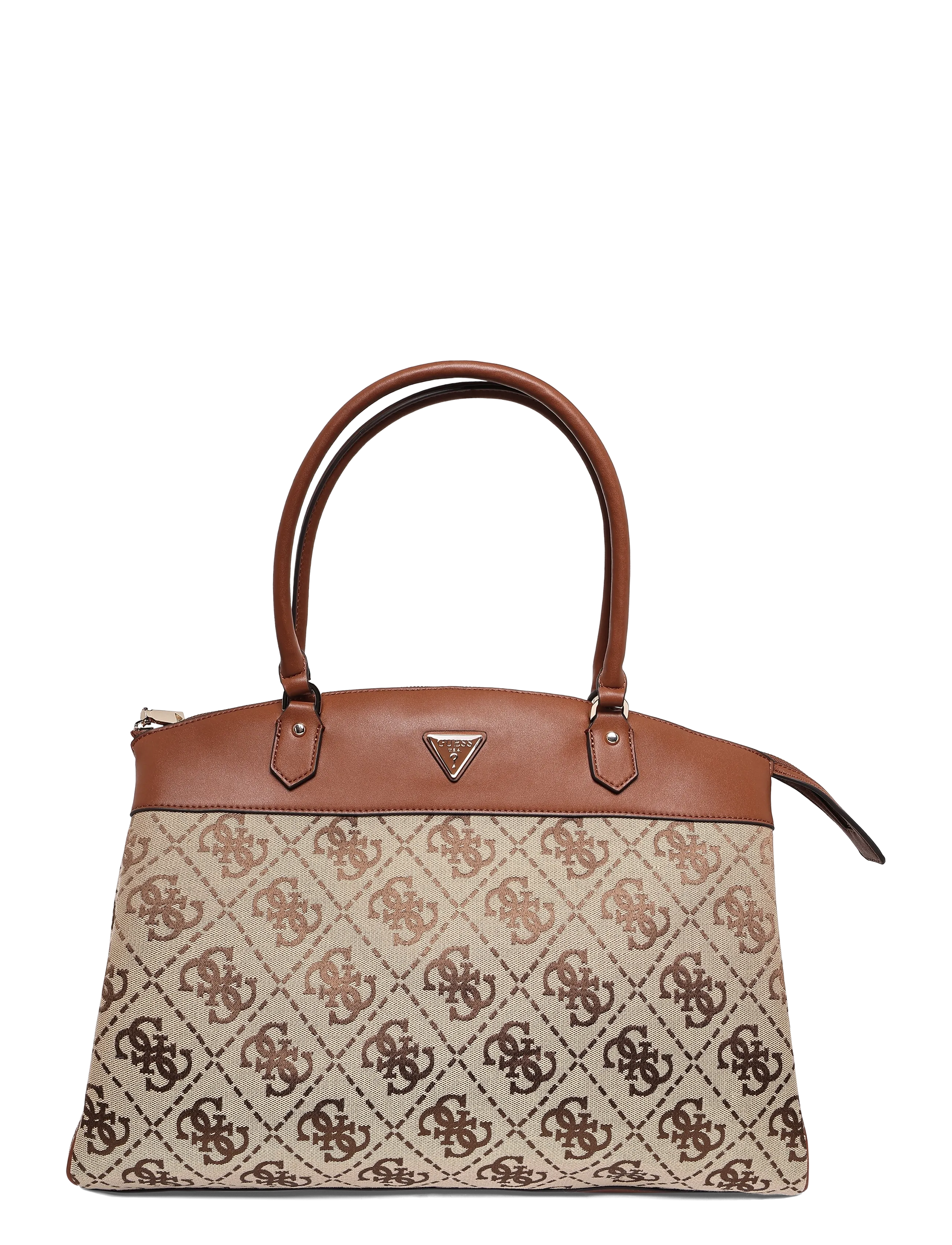 GUESS AUDREY LOGO DELUXE DOME TOTE - Taschen - COGNAC LOGO / brown
