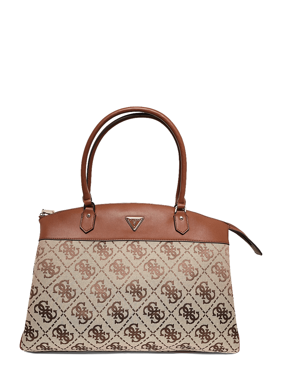 GUESS - AUDREY LOGO DELUXE DOME TOTE - tote bags - cognac logo - 0