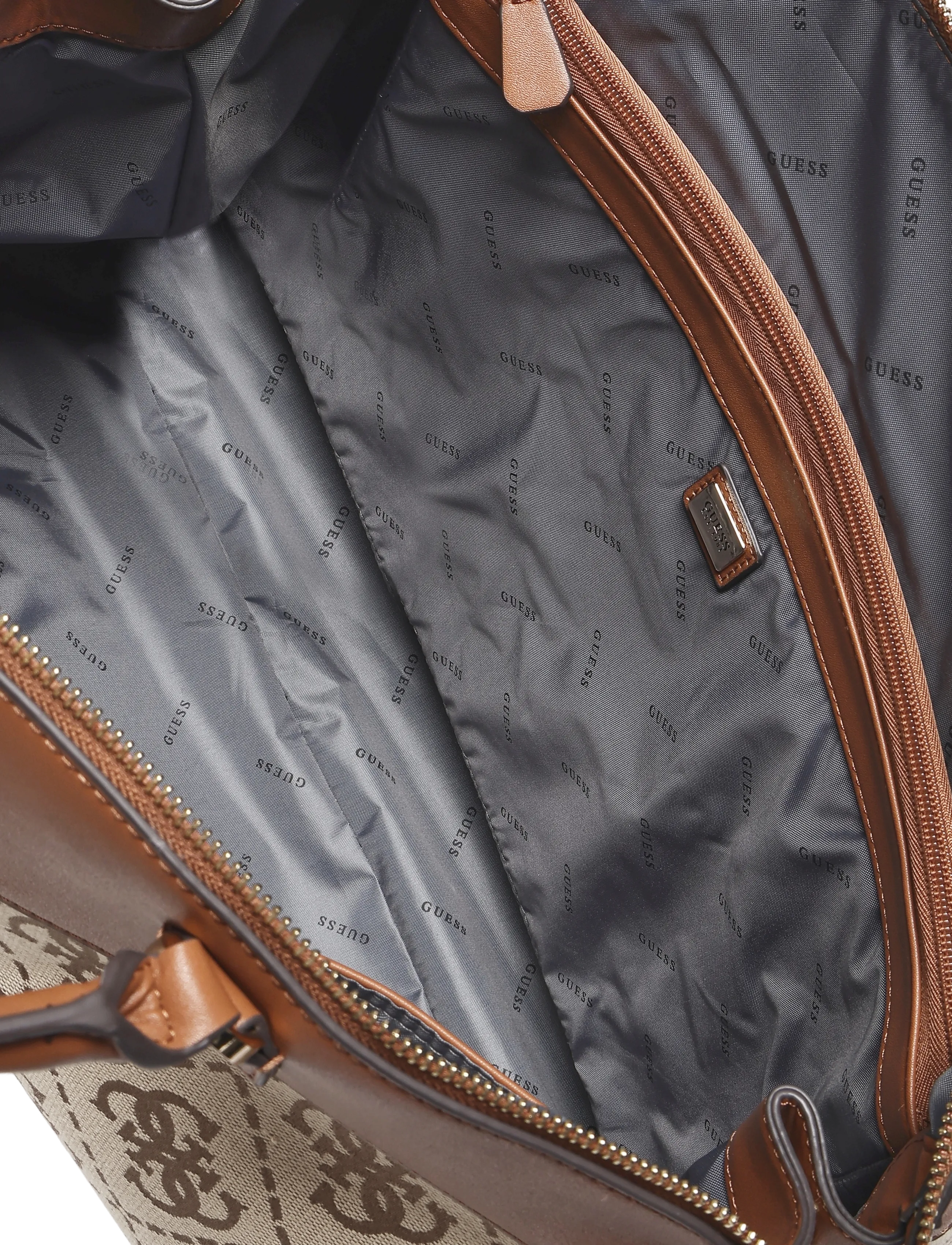GUESS - AUDREY LOGO DELUXE DOME TOTE - cognac logo - 3