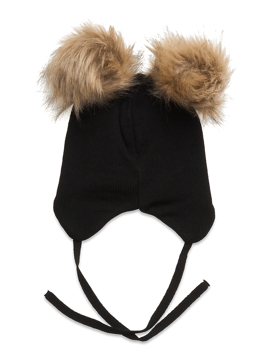 Gugguu - Merino Double Furry Baby Beanie - babymössor - black - 1