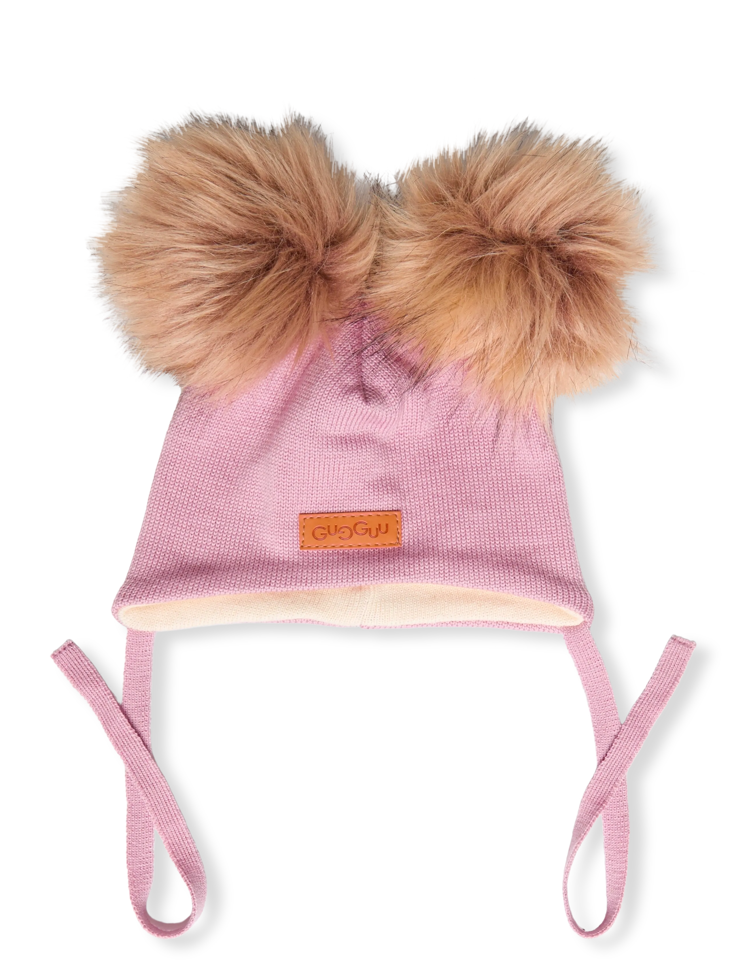 Gugguu Merino Double Furry Baby Beanie - Wintermützen - MEADOW MALLOW / pink/rose