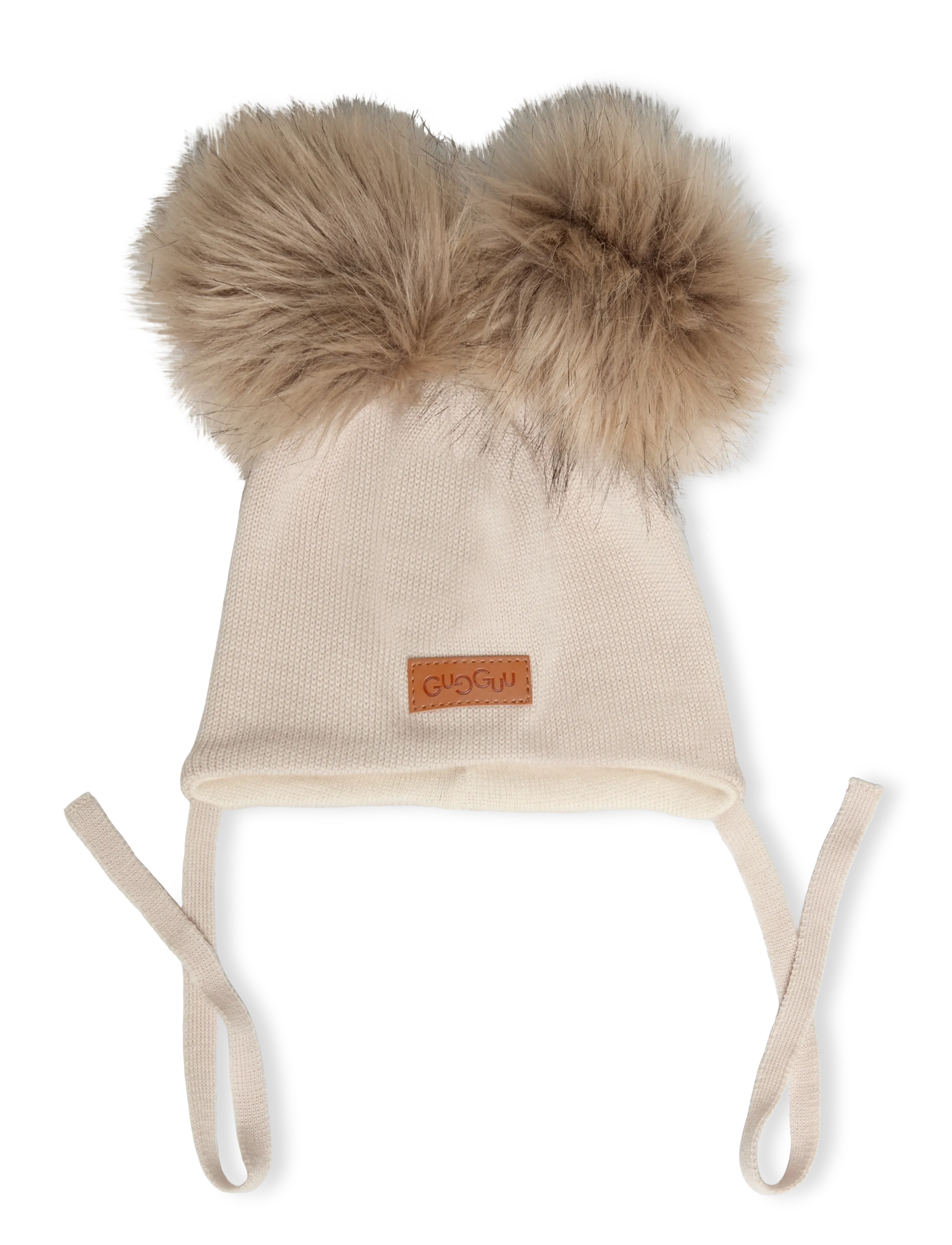 Gugguu Merino Double Furry Baby Beanie - Wintermützen - MOONBEAM / cream