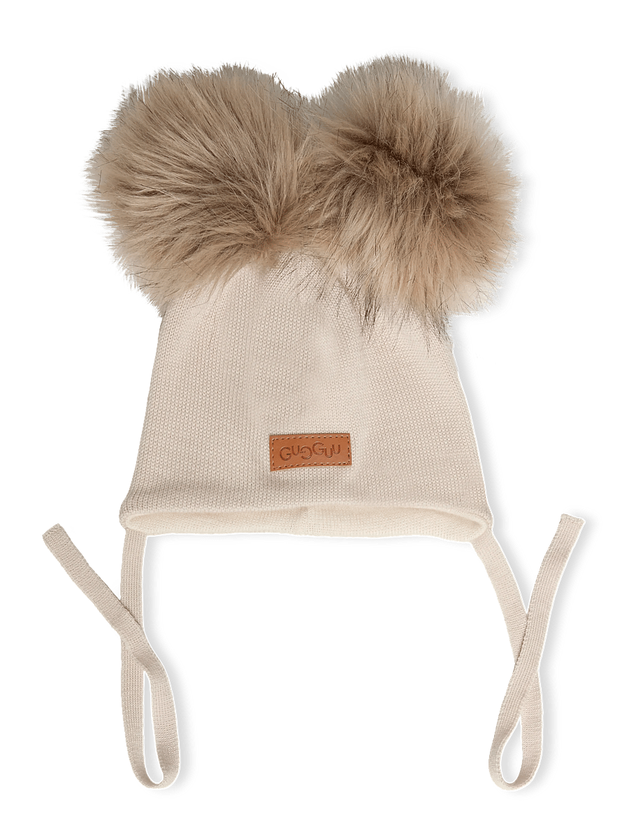 Gugguu - Merino Double Furry Baby Beanie - babymützen - moonbeam - 0
