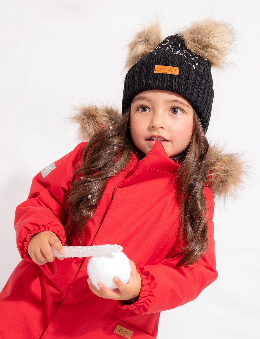 Gugguu - Merino Double Furry Beanie - beanies - black - 0