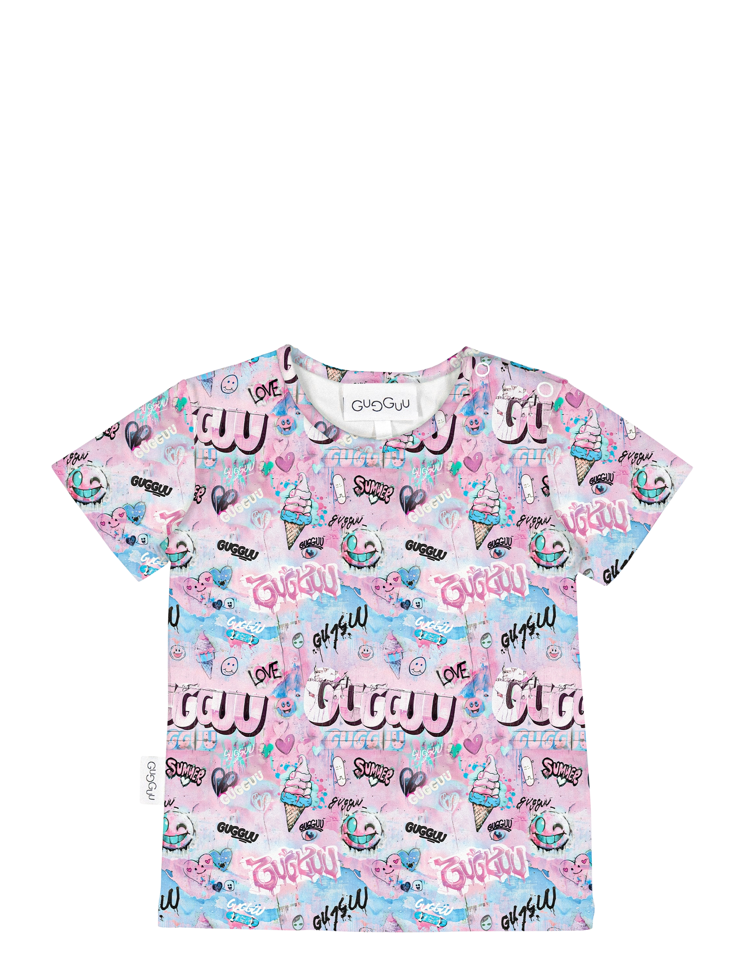 Gugguu - Print Relax T-shirt - kurzärmelige - graffiti - 0