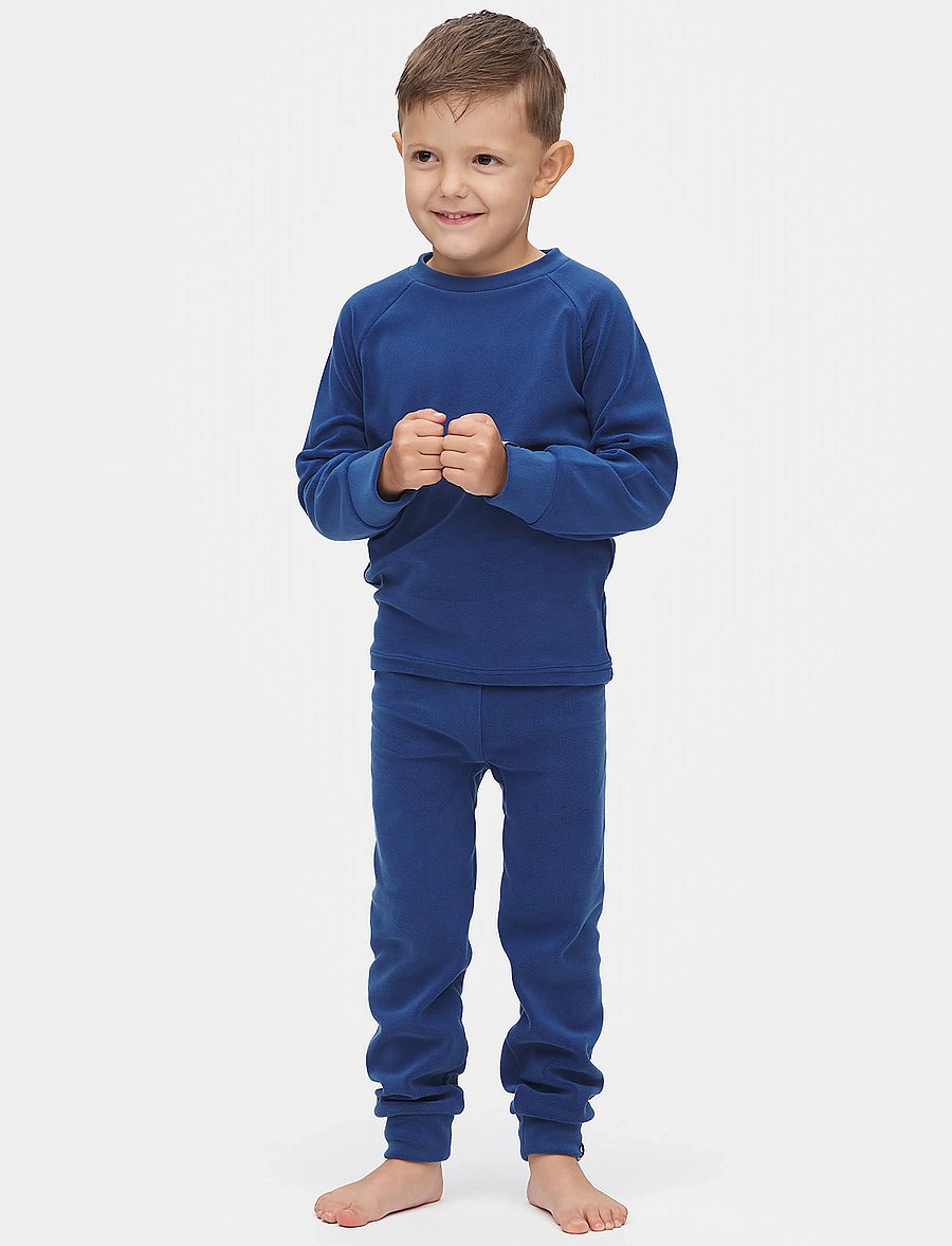 Gullkorn - Jona Fleece-set - underställsset - denim - 0