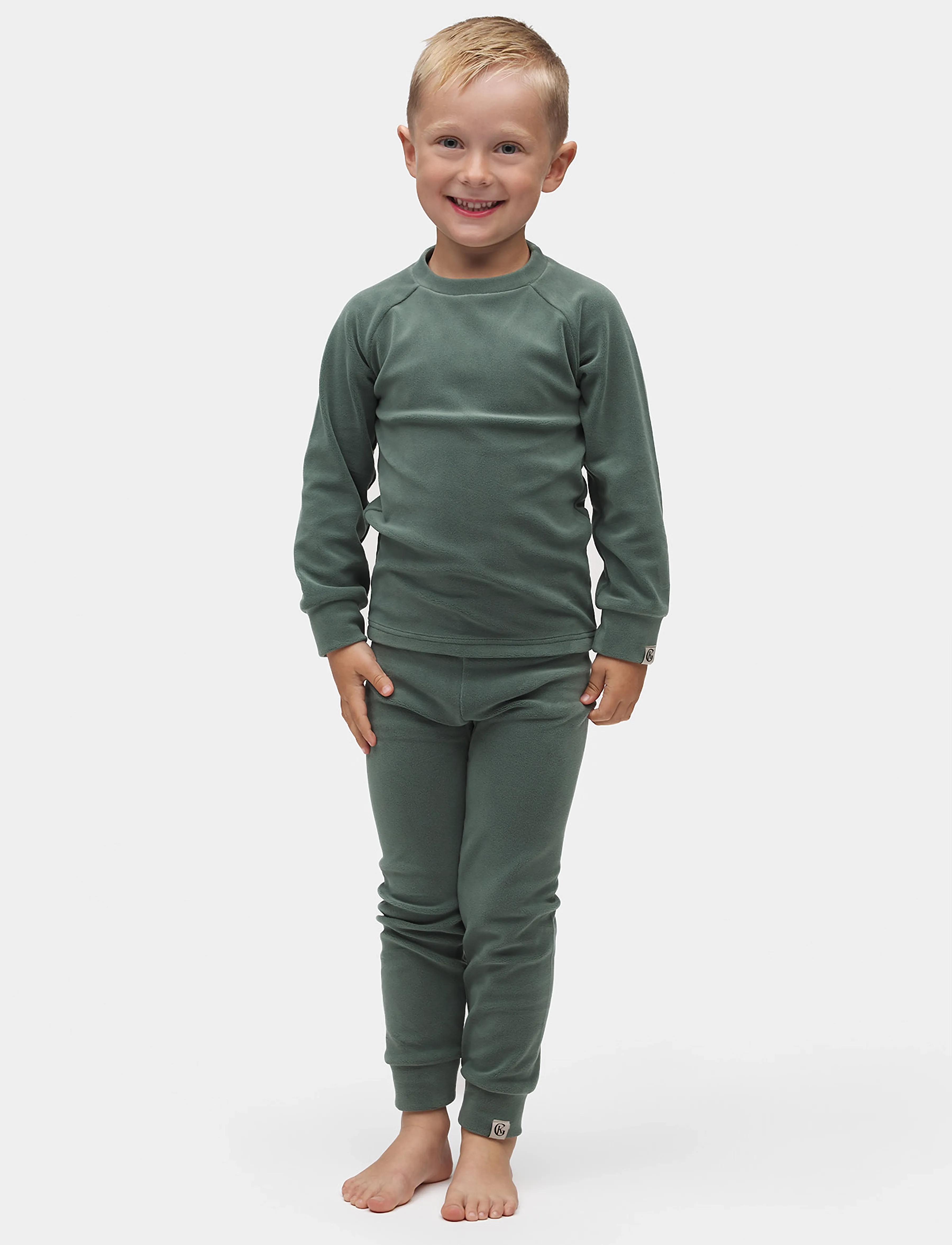 Gullkorn Jona Fleece-Set, 86/92, Base Layers, Grün - Layer Sets, Kinder