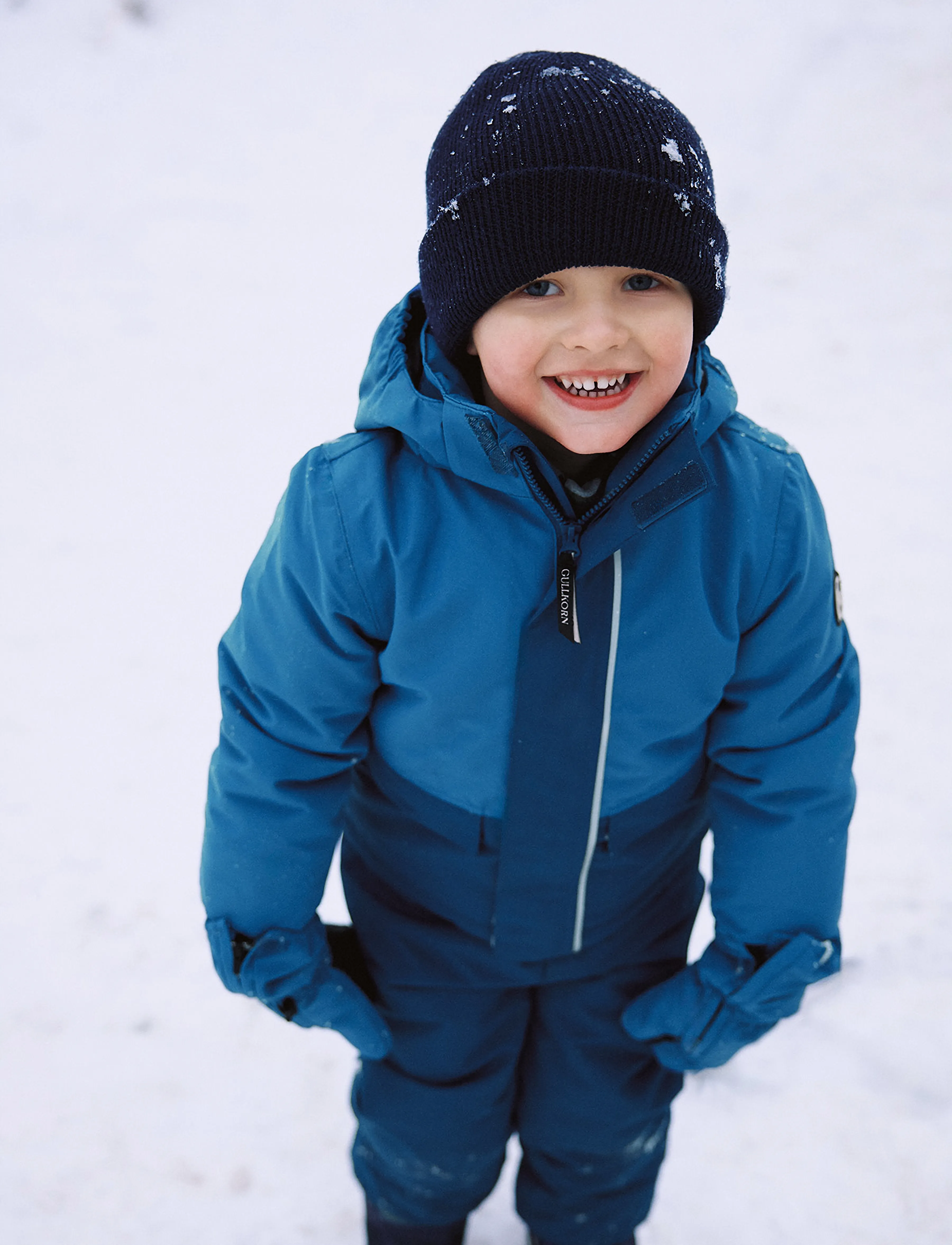 Gullkorn Lazy Wool Beanie, Kinder, Gerippte Mütze, Marineblau, Gr.110/122