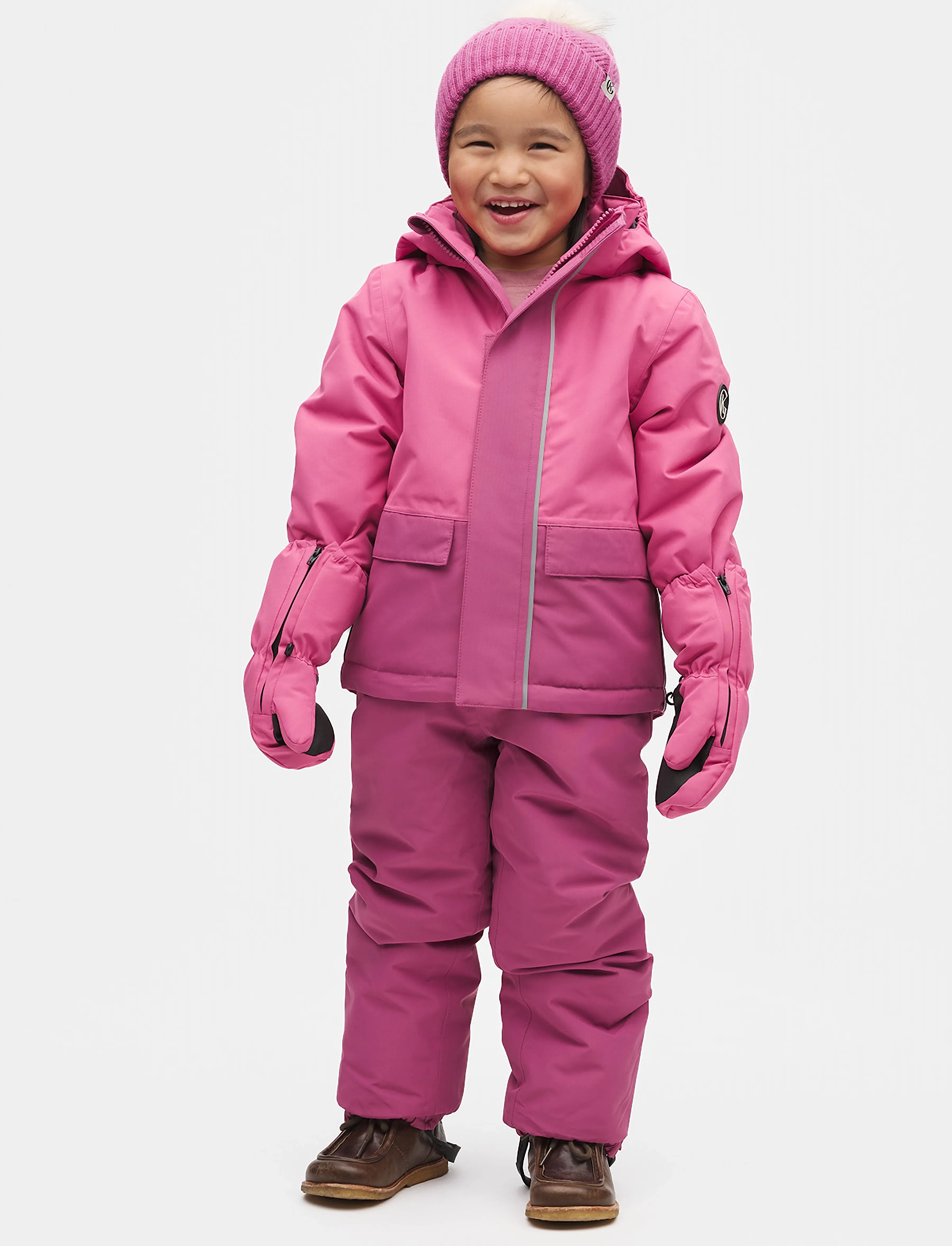 Gullkorn Monzo Winter Jacket, Kinder, Kinder Winterjacke Mit Kapuze, Rosa, Gr.122