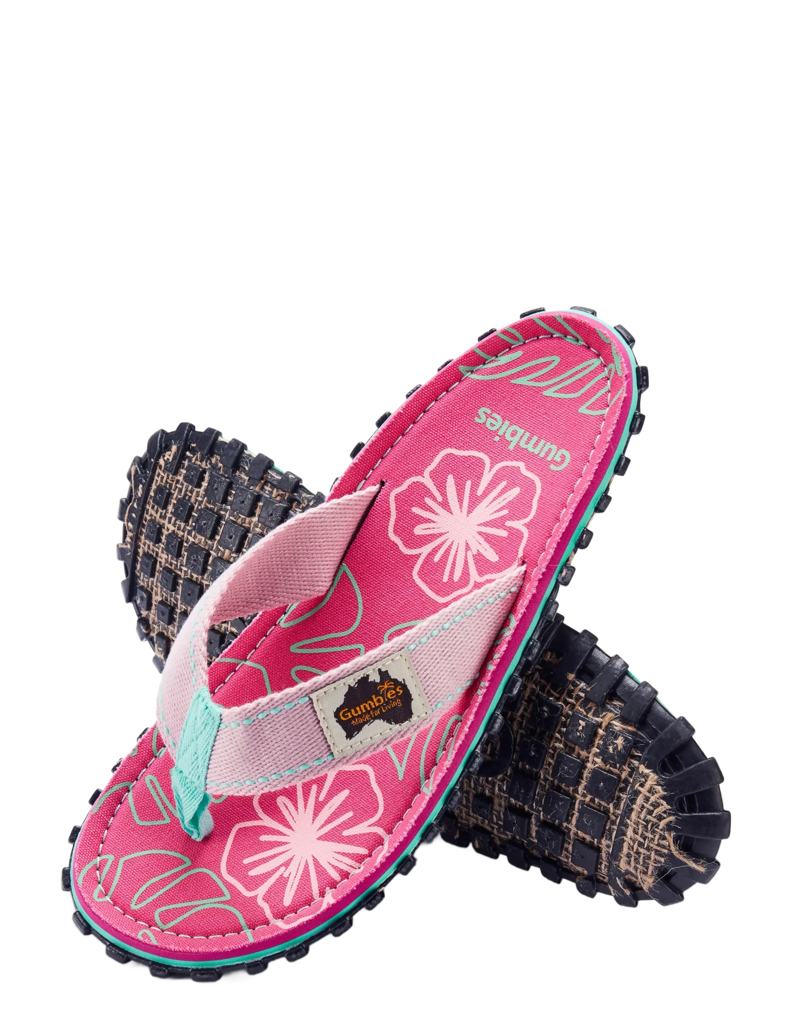 Gumbies - ISLANDER - lowest prices - blush hibiscus - 3
