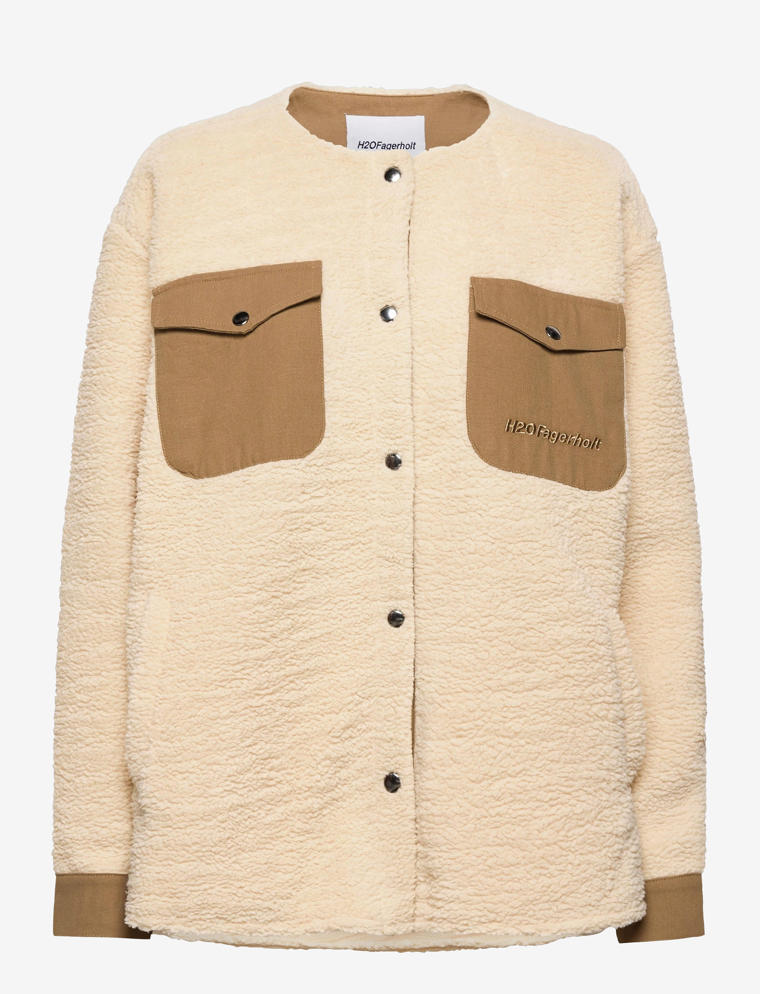 H2O Fagerholt - Checket Pile Shirt Jacket - beige - 0