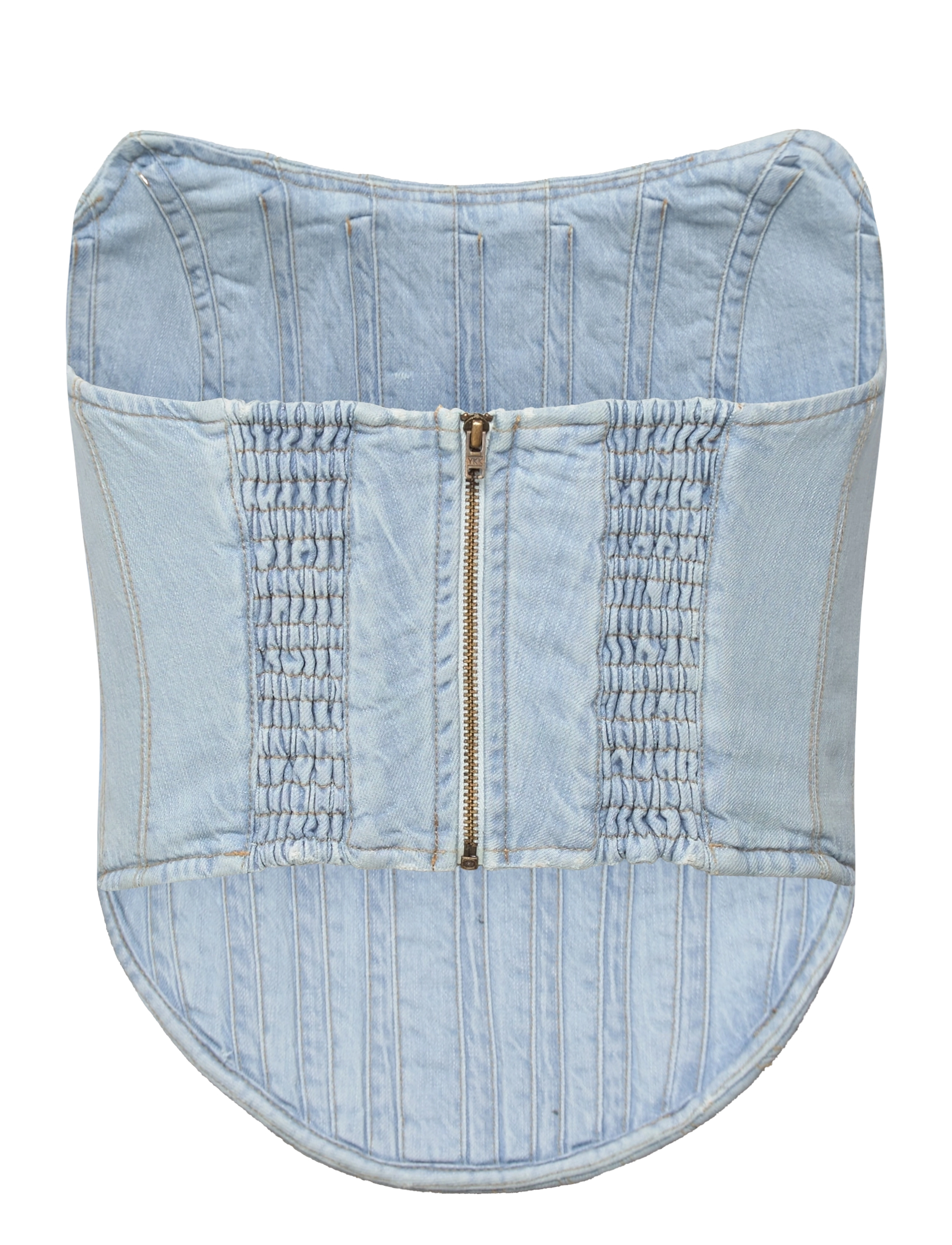 H2O Fagerholt - Aljinz Corsage - crop tops - light blue denim - 1
