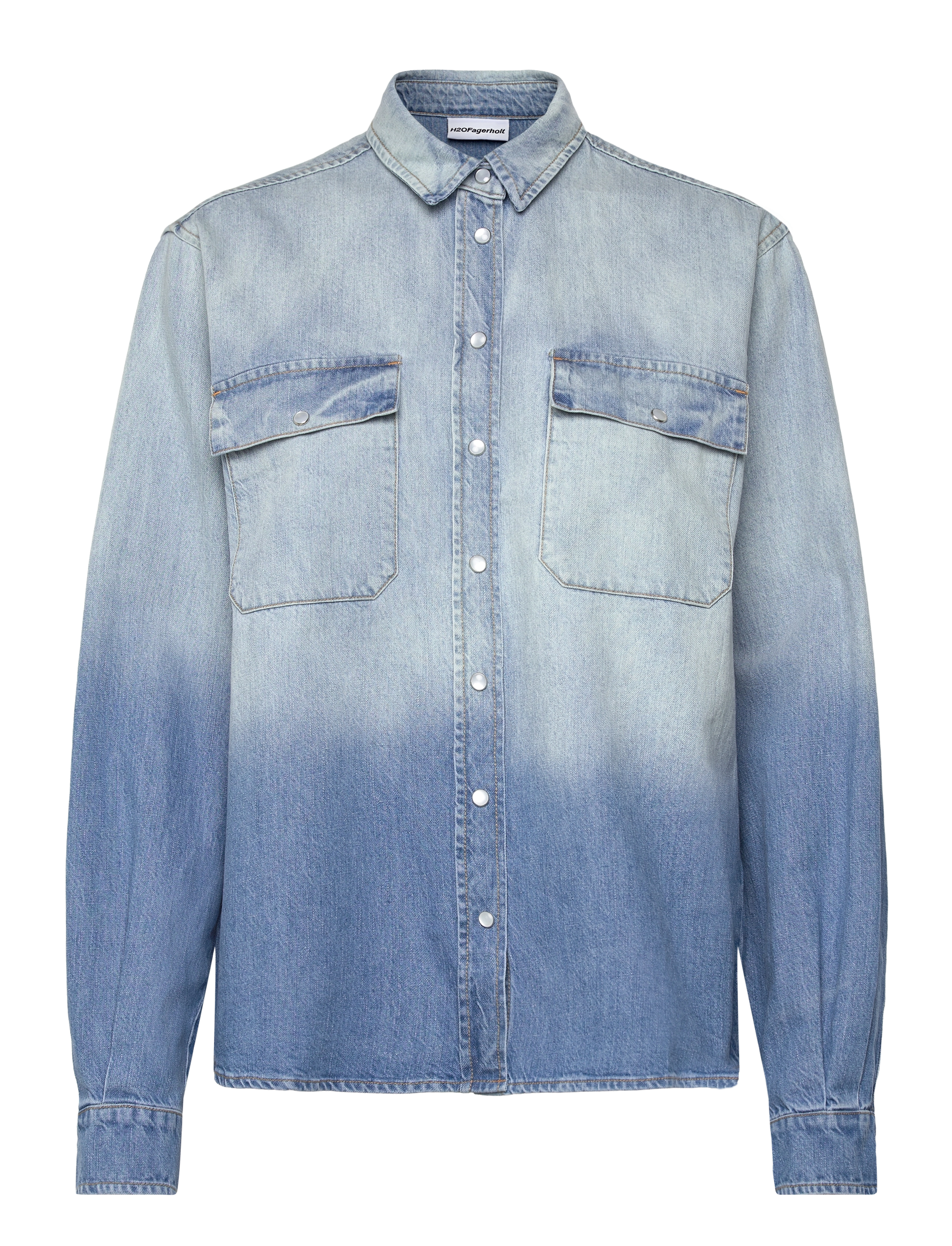 H2O Fagerholt Dip Dye Cowgirl Shirt, Kvinder, Dip Dye Cowgirl Skjorte, Blå, Str: S