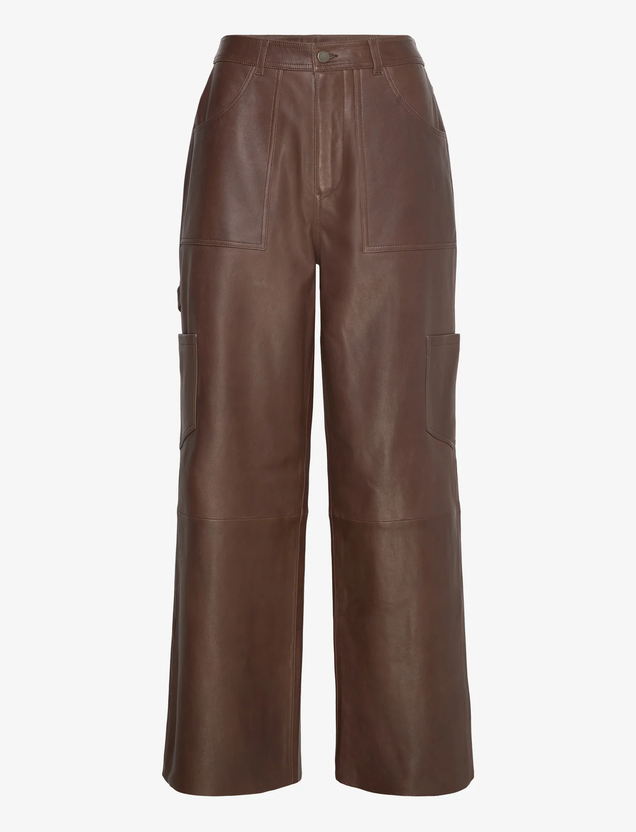 H2O Fagerholt - Lulu pants - leather trousers - coffee brown - 0