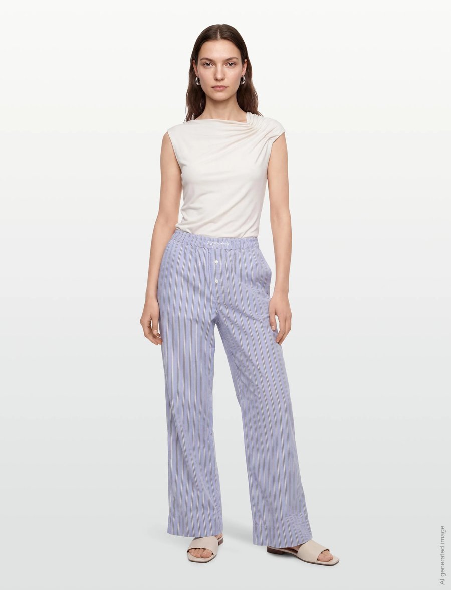 H2O Fagerholt - Holiday Pants - hosen mit weitem bein - dark blue stripe - 0