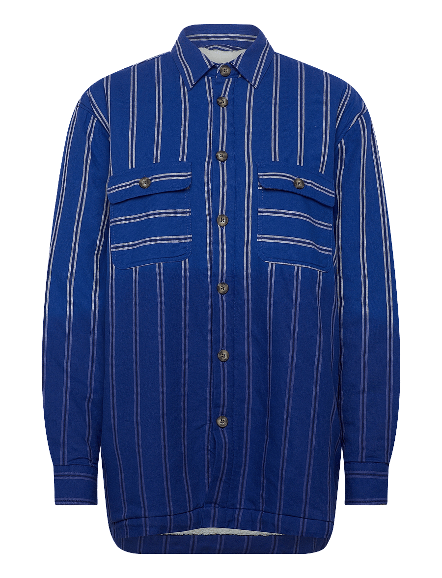 H2O Fagerholt - Como Pile Shirt - overshirts - black/blue stripe - 0