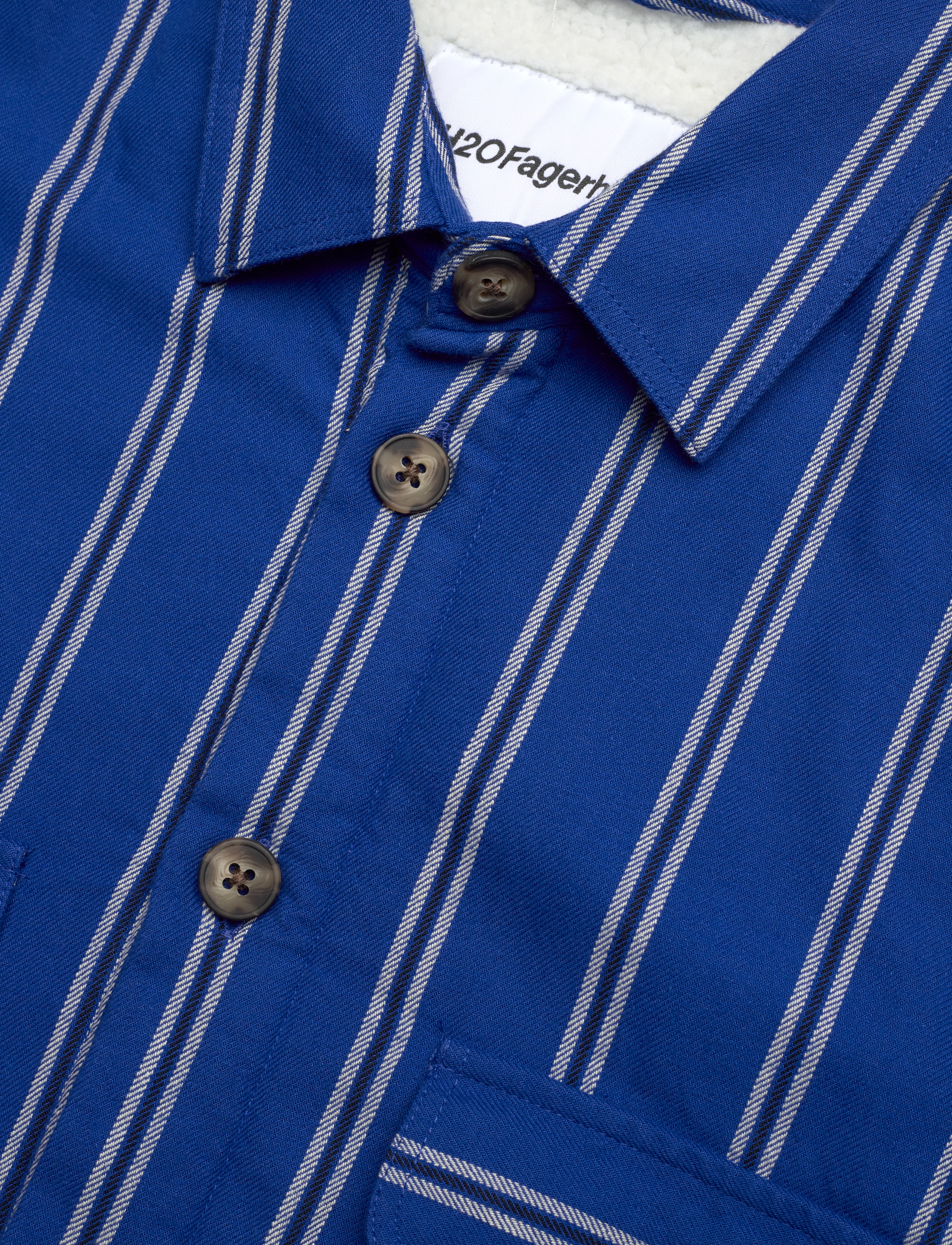 H2O Fagerholt - Como Pile Shirt - overshirts - black/blue stripe - 2