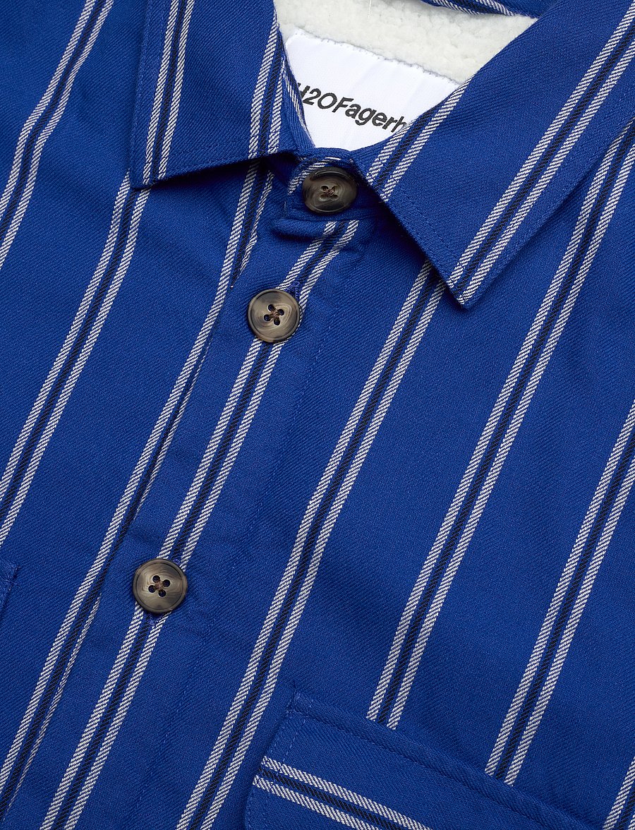 H2O Fagerholt - Como Pile Shirt - overshirts - black/blue stripe - 2