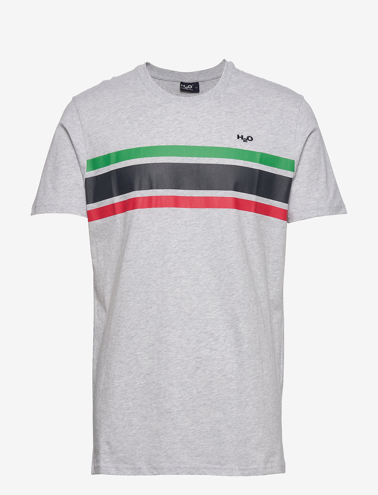 H2O - Gilleleje Tee - kortærmede t-shirts - lt. grey mel/green/red/navy - 0