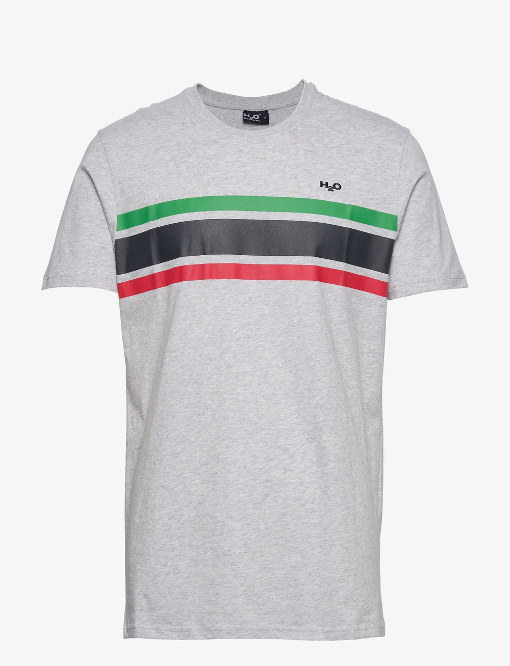 H2O - Gilleleje Tee - kortärmade t-shirts - lt. grey mel/green/red/navy - 0