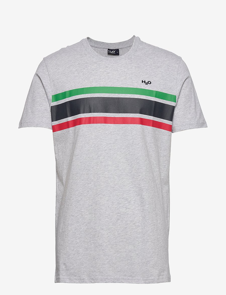 H2O - Gilleleje Tee - kurzärmelige t-shirts - lt. grey mel/green/red/navy - 0