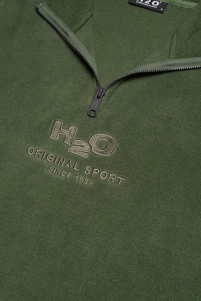 H2O - Blåvand II Fleece Half Zip - teddy kampsunid - army - 2