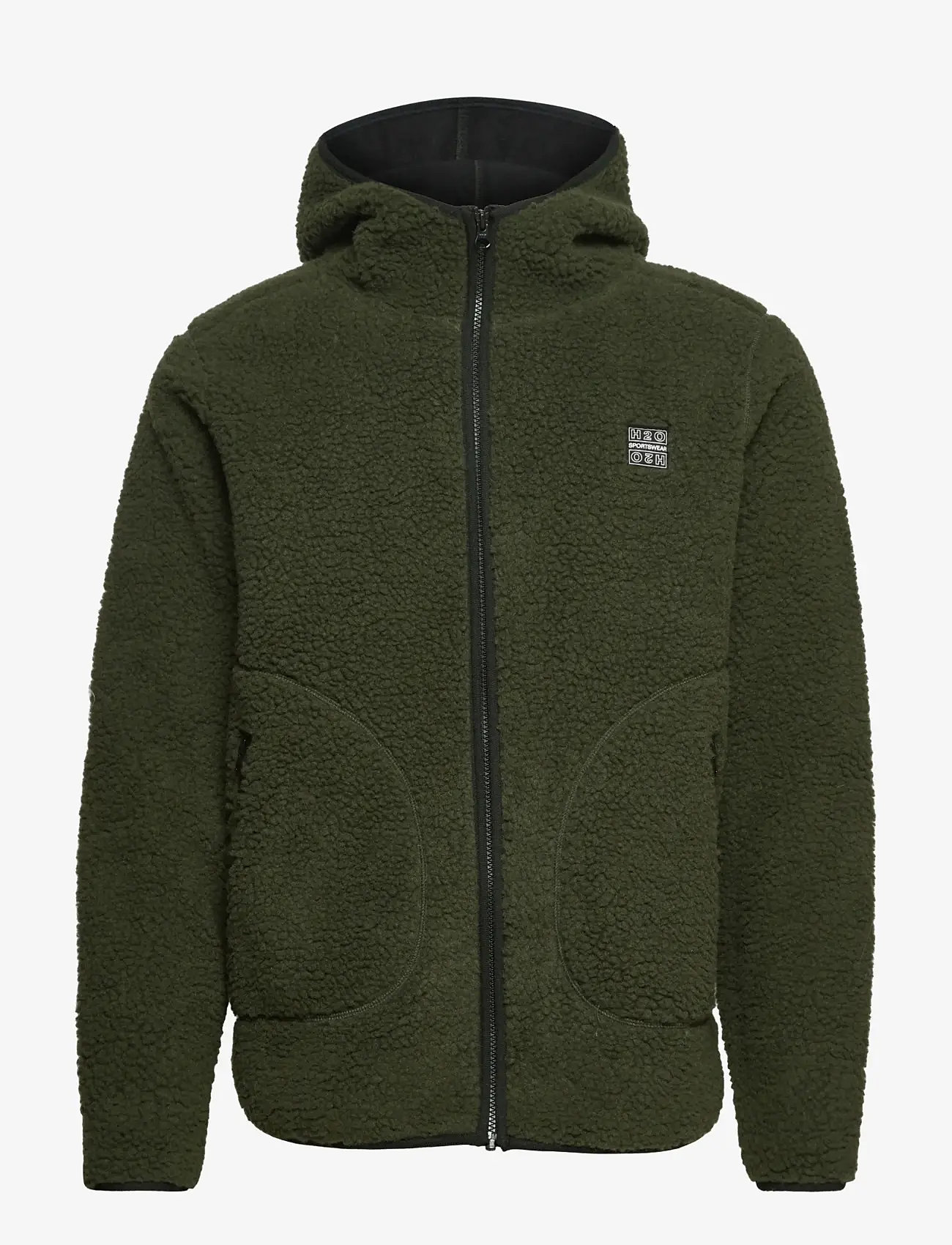 H2O - Langli Hooded Pile Jacket - sweatshirts - army - 0
