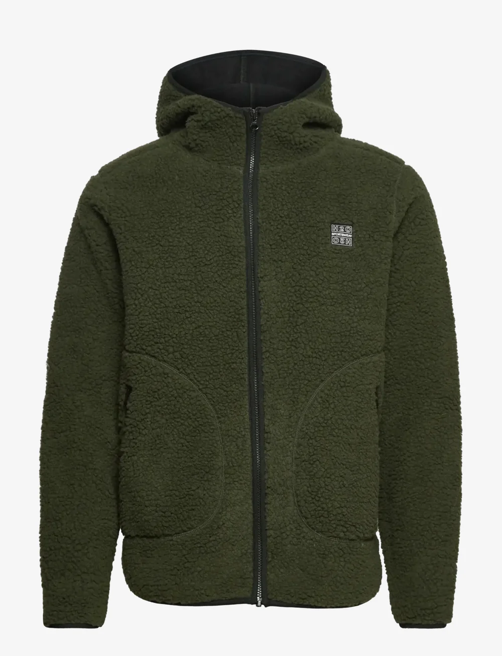 H2O - Langli Hooded Pile Jacket - höstjackor - army - 1