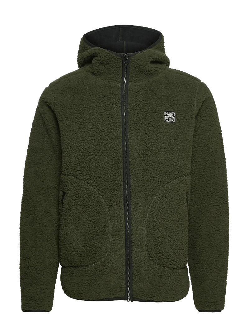 H2O - Langli Hooded Pile Jacket - kevadjoped - army - 1