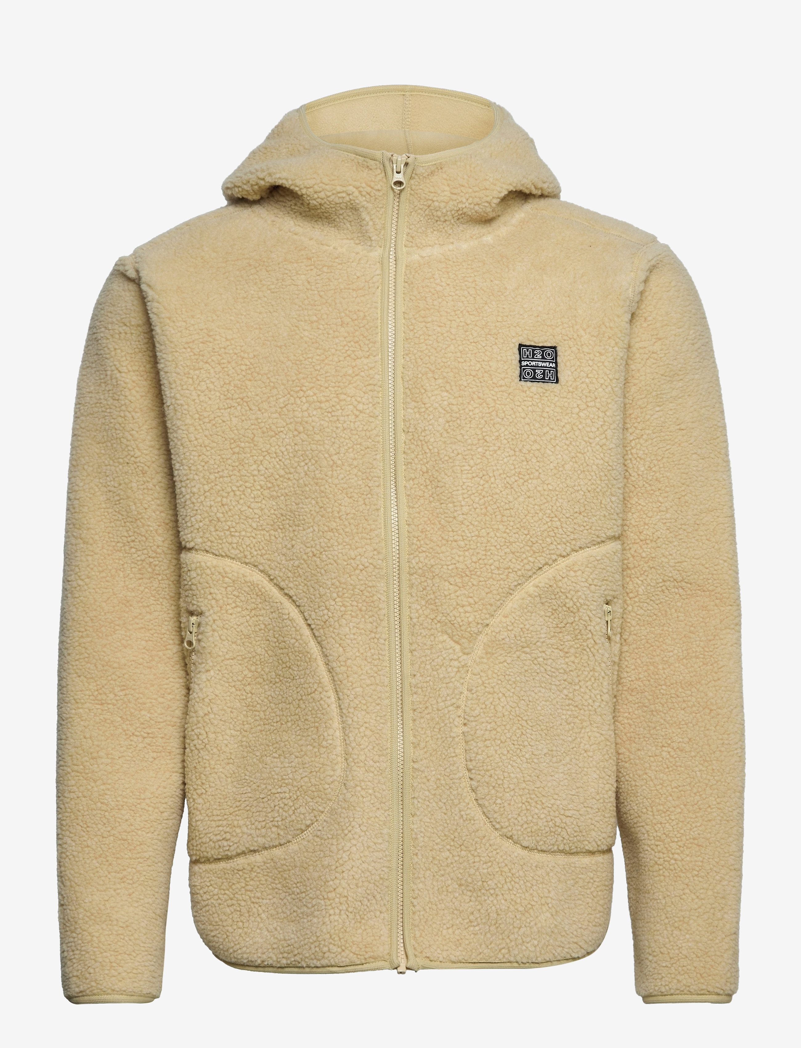 Langli Hooded Pile Jacket - BEIGE